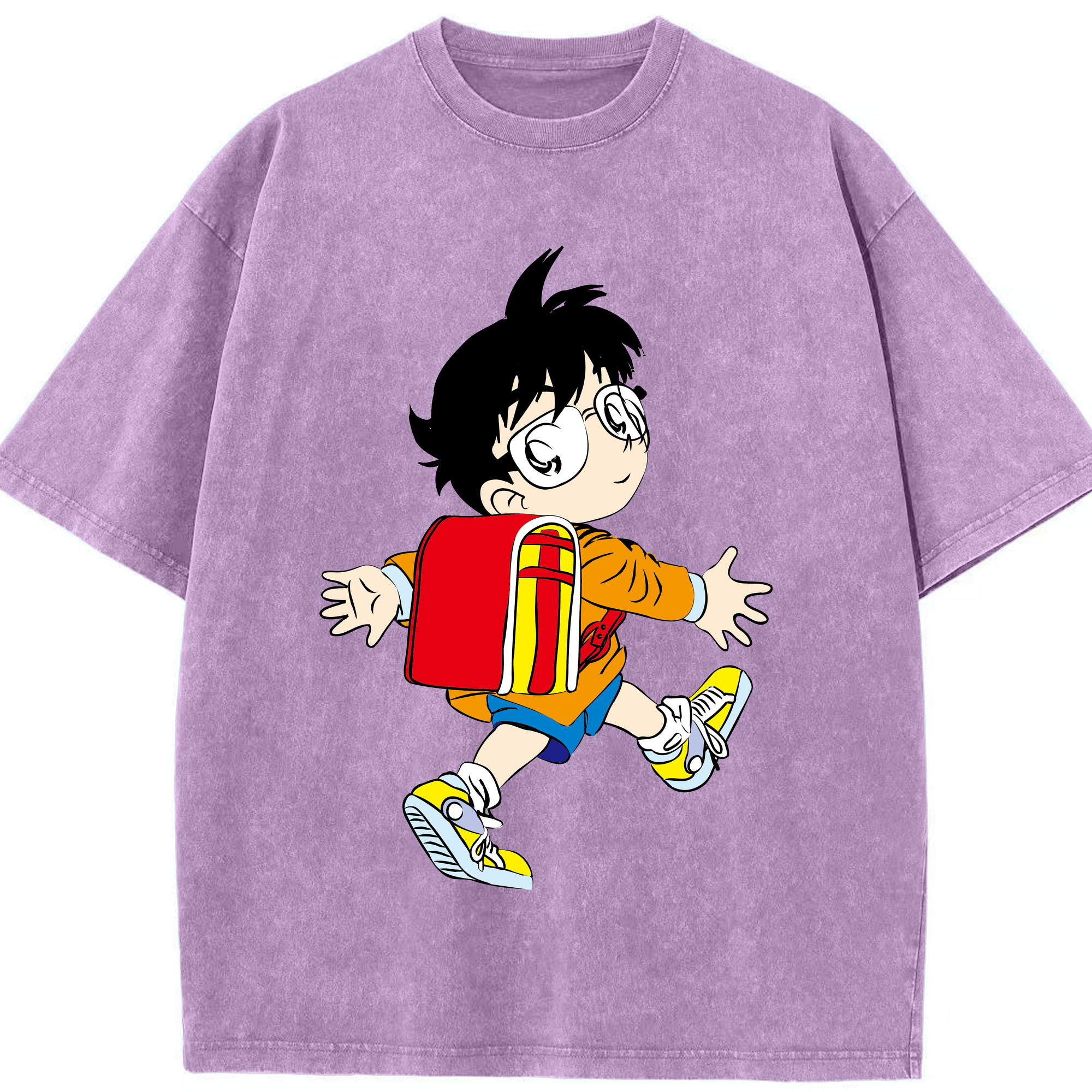 （画像用） 名探偵コナン 江戸川 コナン Detective Conan Conan Edogawa 綿100% ヴィンテージ風 半袖Tシャツ（フロントプリント）