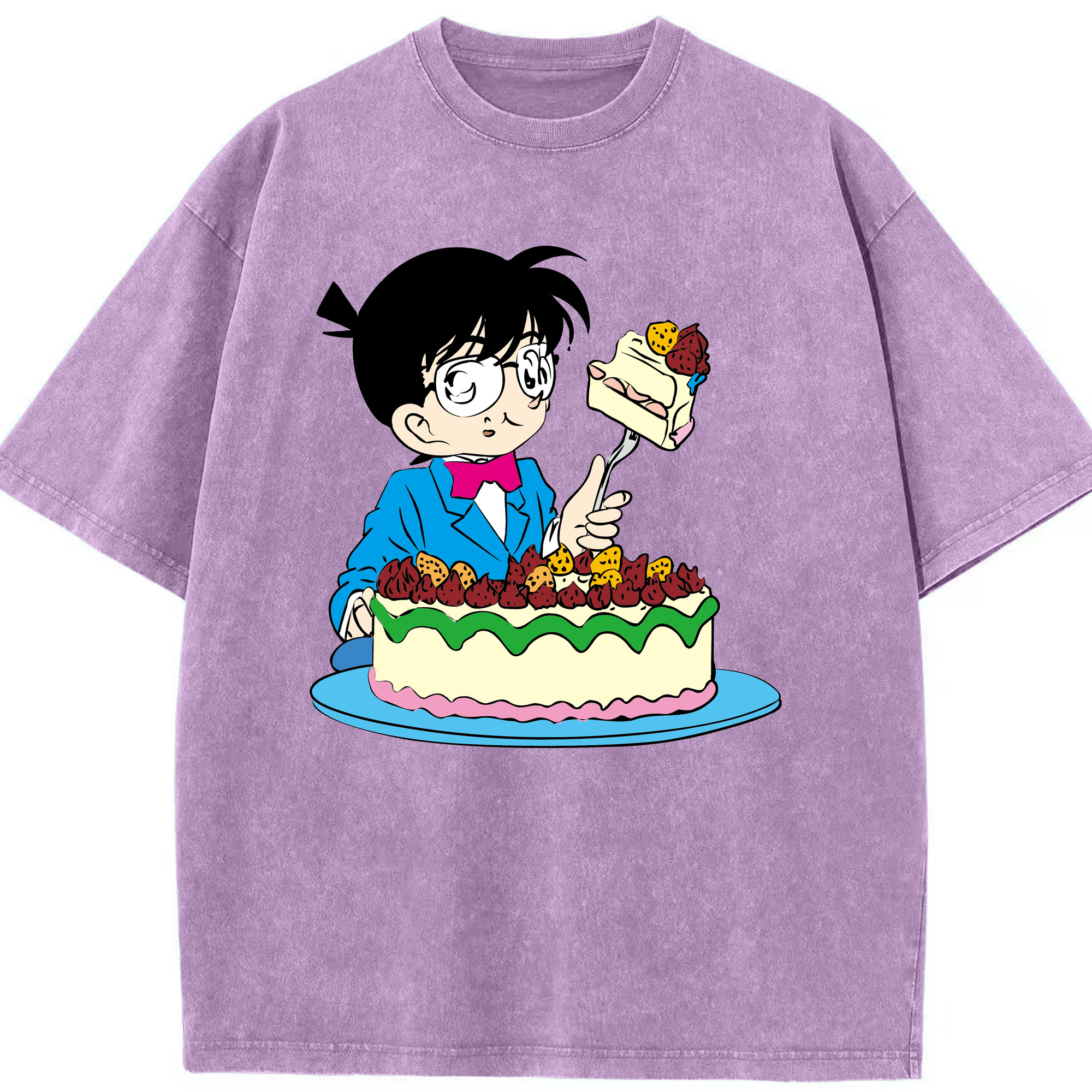 （画像用） 名探偵コナン 江戸川 コナン Detective Conan Conan Edogawa 綿100% ヴィンテージ風 半袖Tシャツ（フロントプリント）