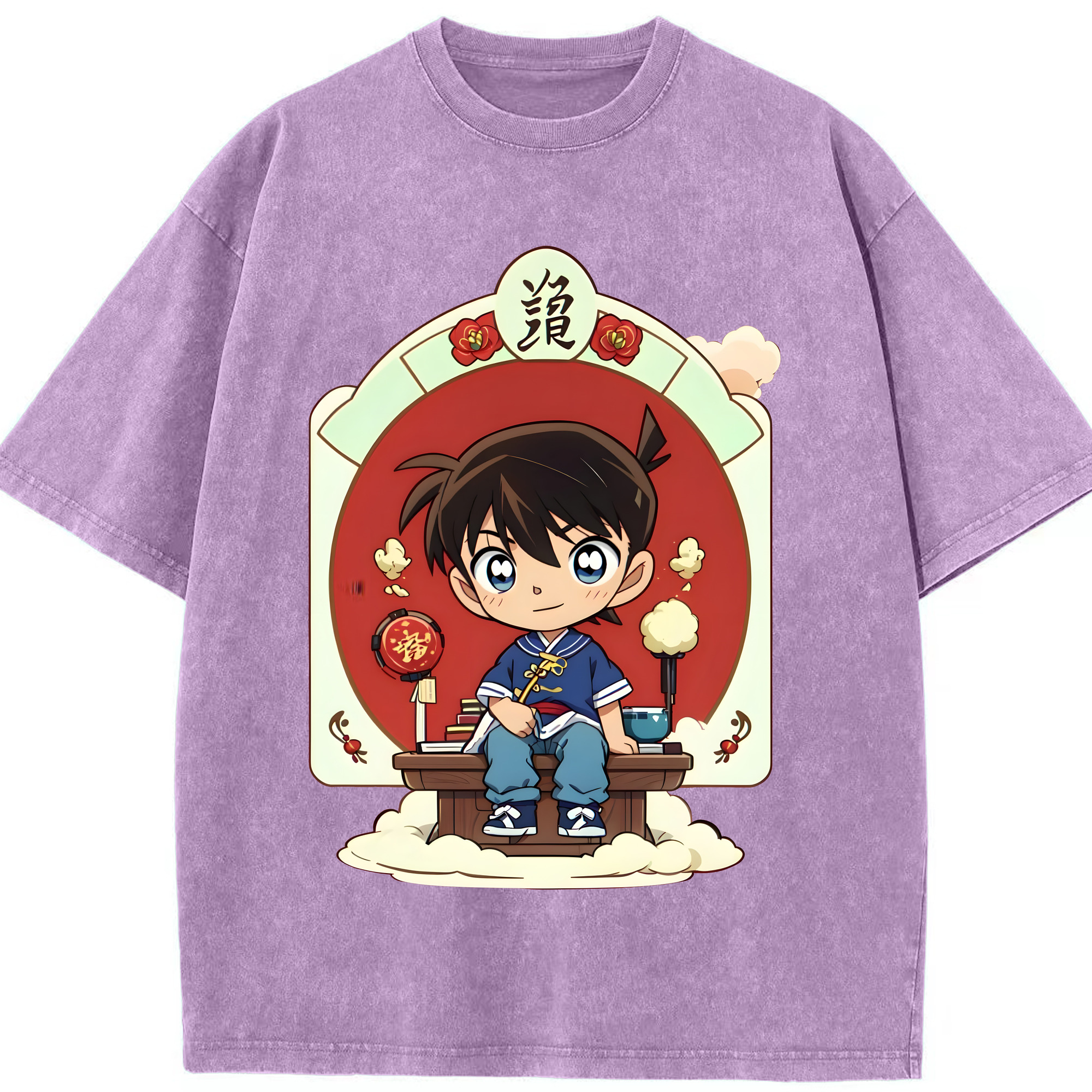 （画像用） 名探偵コナン 江戸川 コナン Detective Conan Conan Edogawa 綿100% ヴィンテージ風 半袖Tシャツ（フロントプリント）