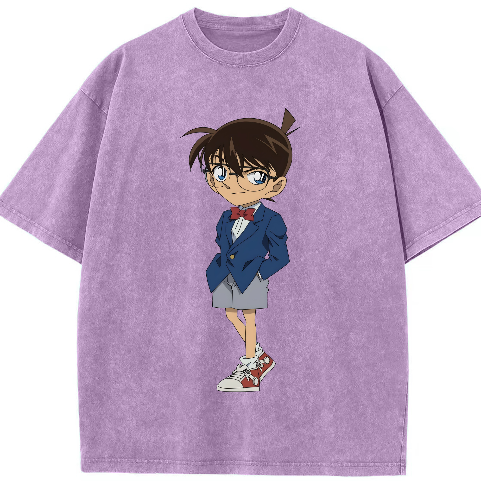 （画像用） 名探偵コナン 江戸川 コナン Detective Conan Conan Edogawa 綿100% ヴィンテージ風 半袖Tシャツ（フロントプリント）