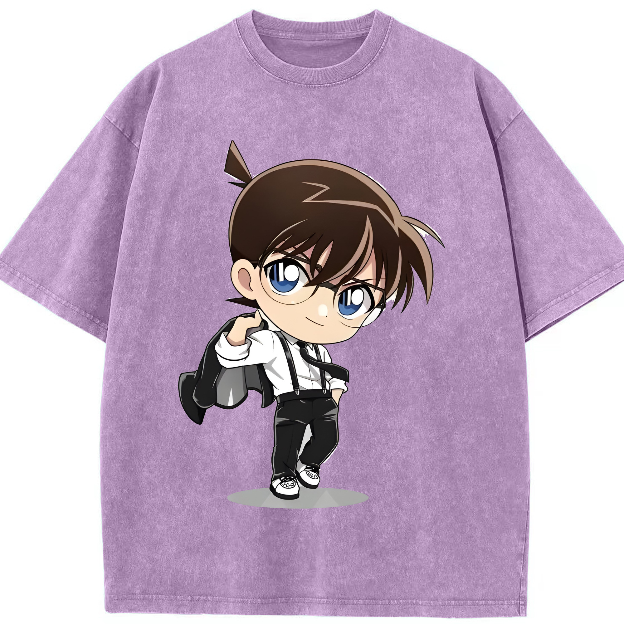 （画像用） 名探偵コナン 江戸川 コナン Detective Conan Conan Edogawa 綿100% ヴィンテージ風 半袖Tシャツ（フロントプリント）
