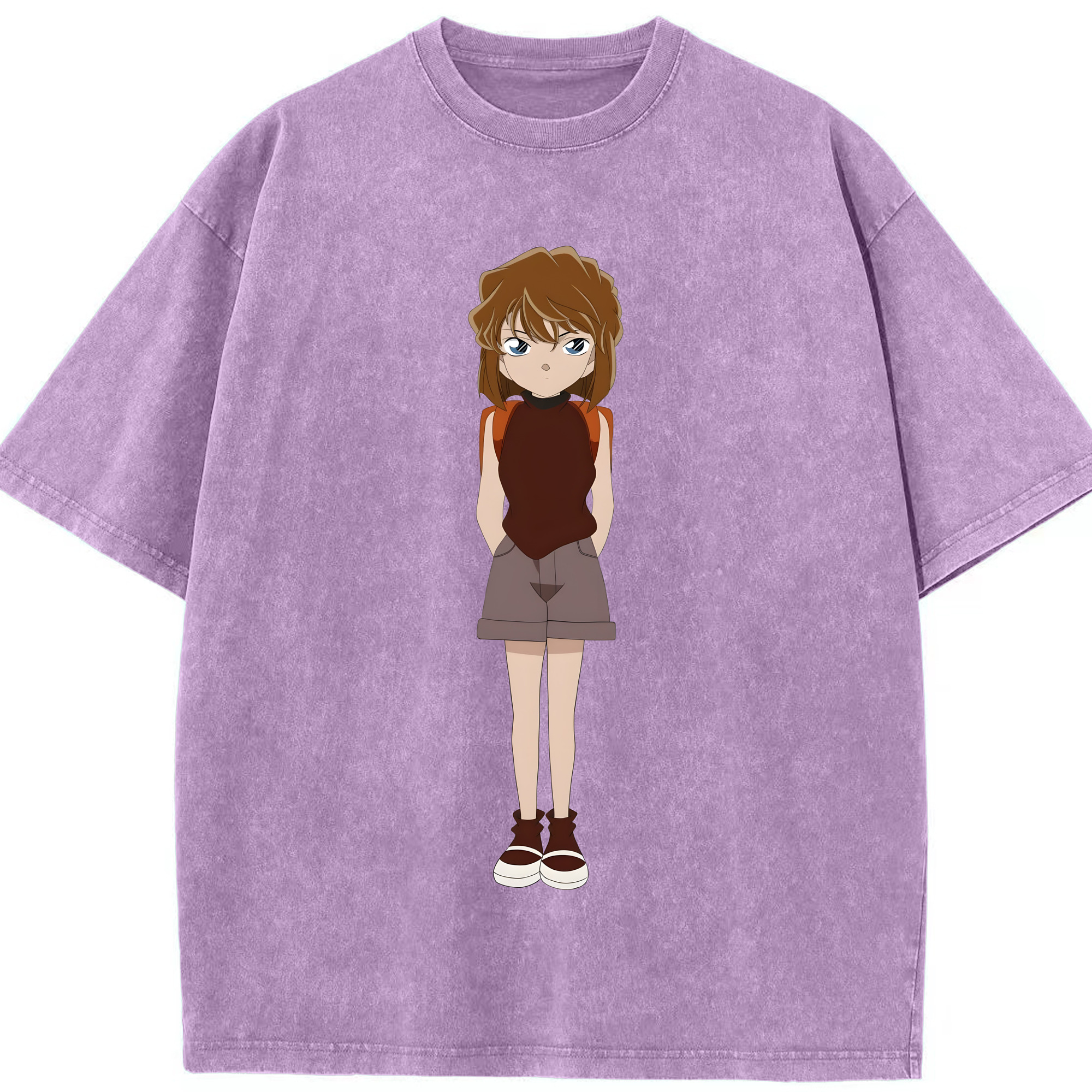 （画像用） 名探偵コナン 灰原 哀 はいばら あい Detective Conan Anita Hailey、Vi Graythorn Haibara Ai 綿100% ヴィンテージ風 半袖Tシャツ（フロントプリント）
