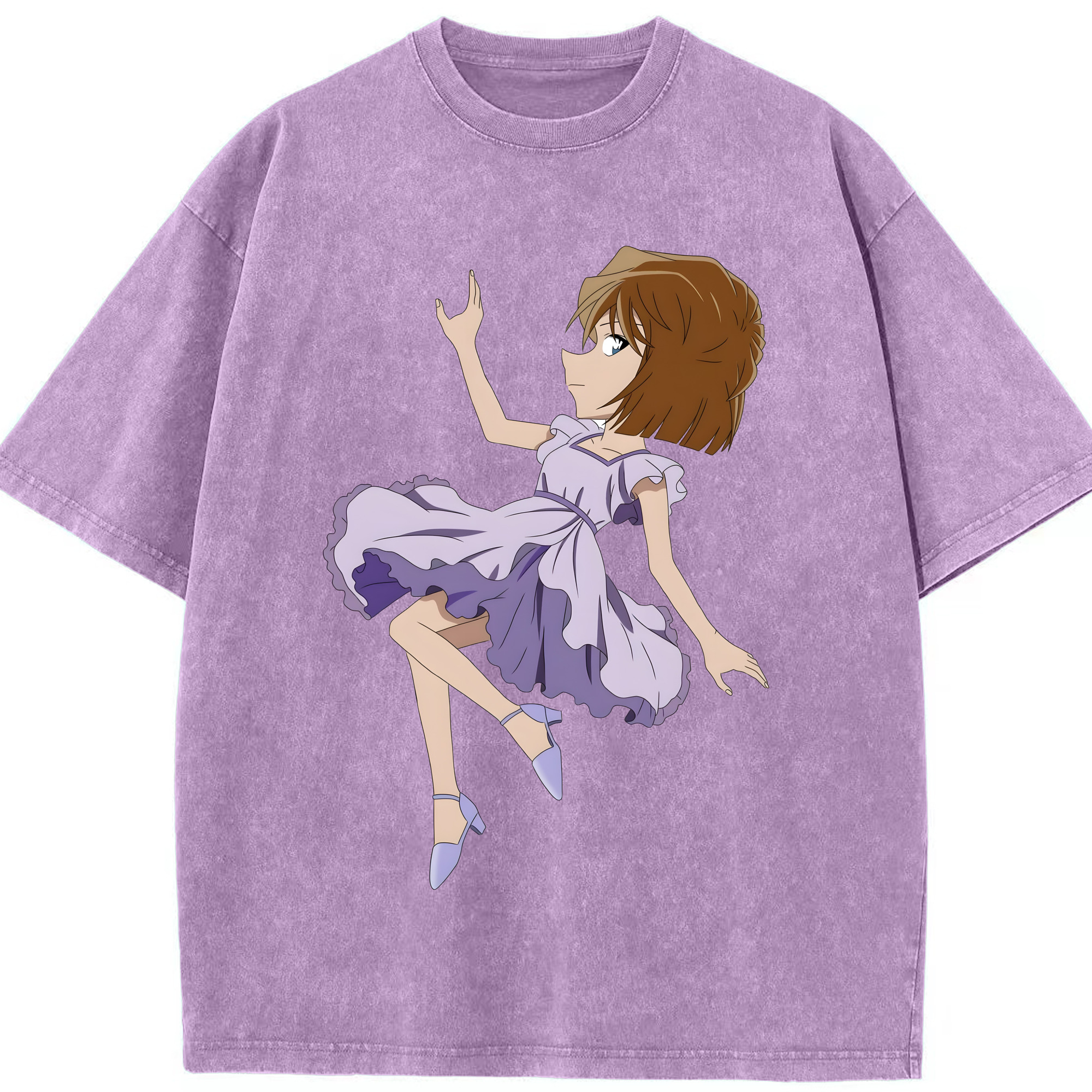 （画像用） 名探偵コナン 灰原 哀 はいばら あい Detective Conan Anita Hailey、Vi Graythorn Haibara Ai 綿100% ヴィンテージ風 半袖Tシャツ（フロントプリント）