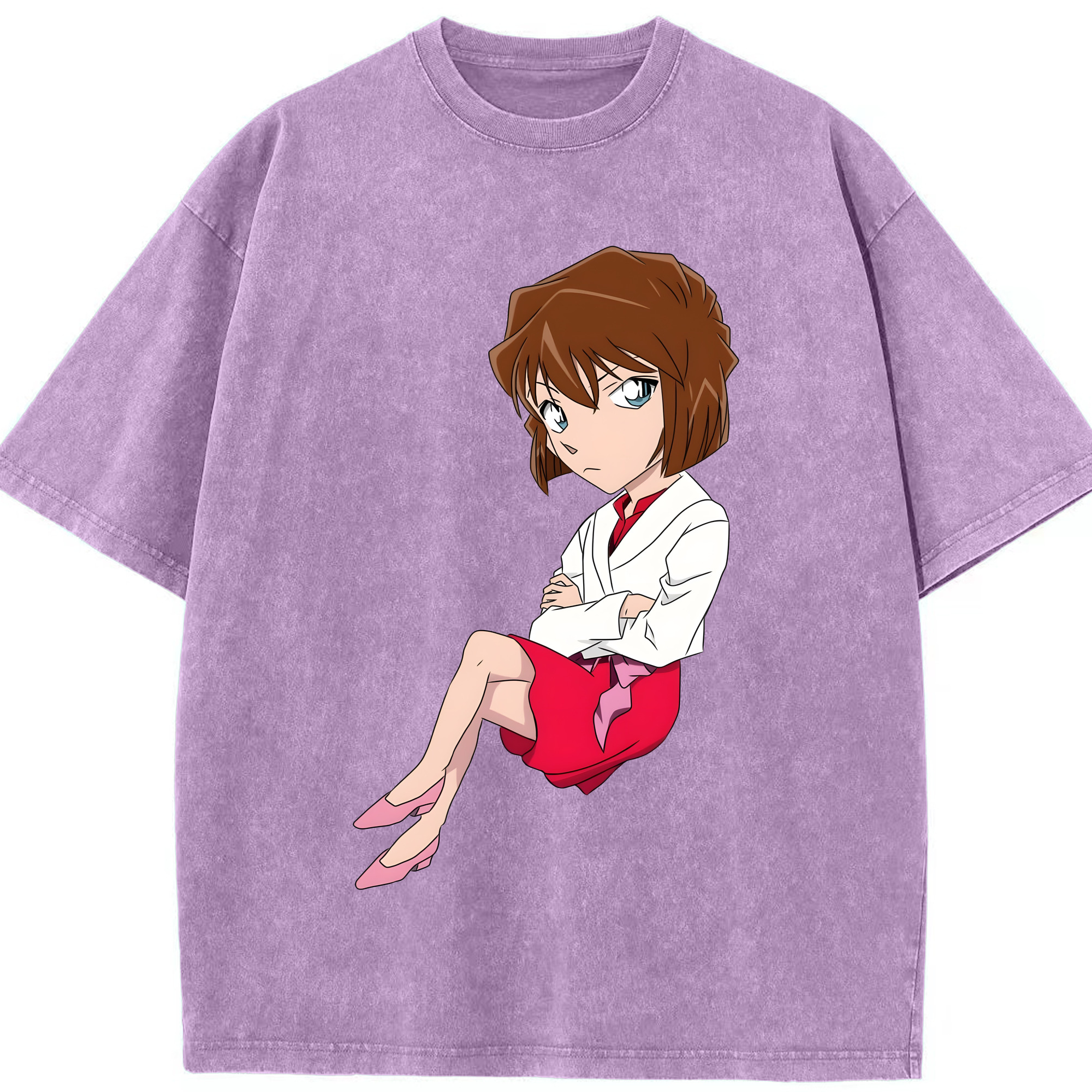 （画像用） 名探偵コナン 灰原 哀 はいばら あい Detective Conan Anita Hailey、Vi Graythorn Haibara Ai 綿100% ヴィンテージ風 半袖Tシャツ（フロントプリント）