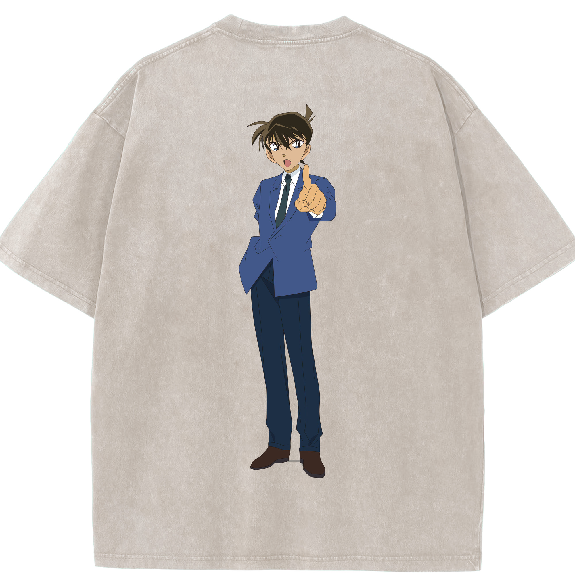 （画像用） 名探偵コナン 江戸川 コナン Detective Conan Conan Edogawa 綿100% ヴィンテージ風 半袖Tシャツ（背面プリント）