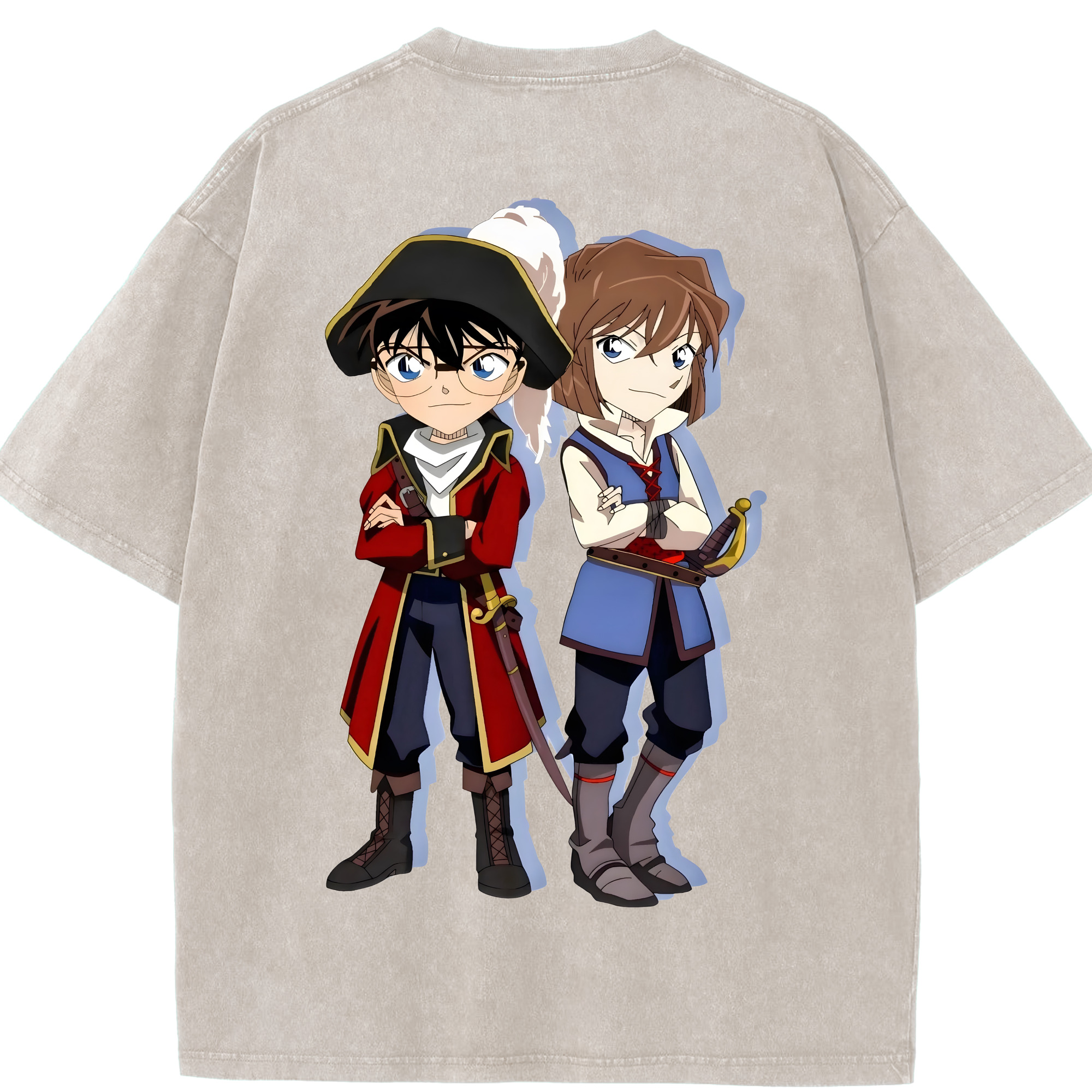 （画像用） 名探偵コナン 灰原 哀 はいばら あい Detective Conan Anita Hailey、Vi Graythorn Haibara Ai 綿100% ヴィンテージ風 半袖Tシャツ（背面プリント）