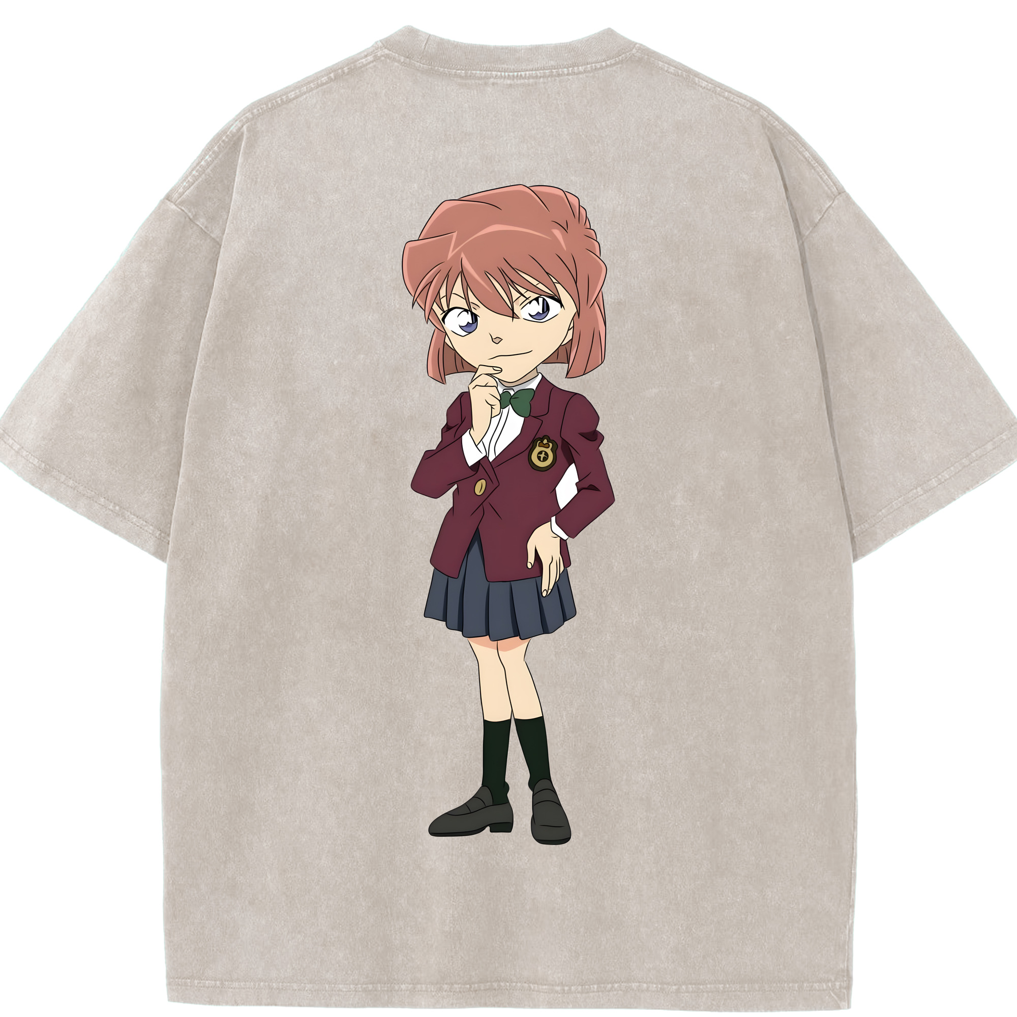（画像用） 名探偵コナン 灰原 哀 はいばら あい Detective Conan Anita Hailey、Vi Graythorn Haibara Ai 綿100% ヴィンテージ風 半袖Tシャツ（背面プリント）