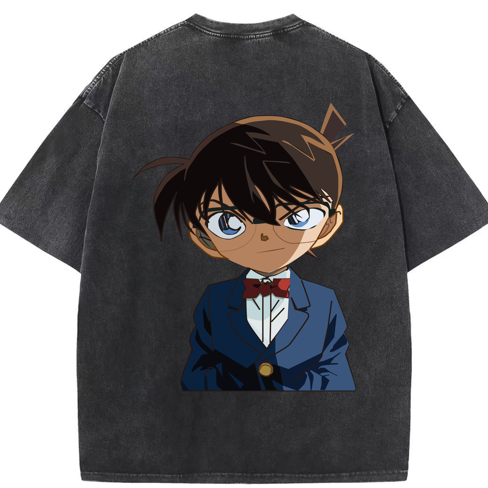 （画像用） 名探偵コナン 江戸川 コナン Detective Conan Conan Edogawa 綿100% ヴィンテージ風 半袖Tシャツ（背面プリント）