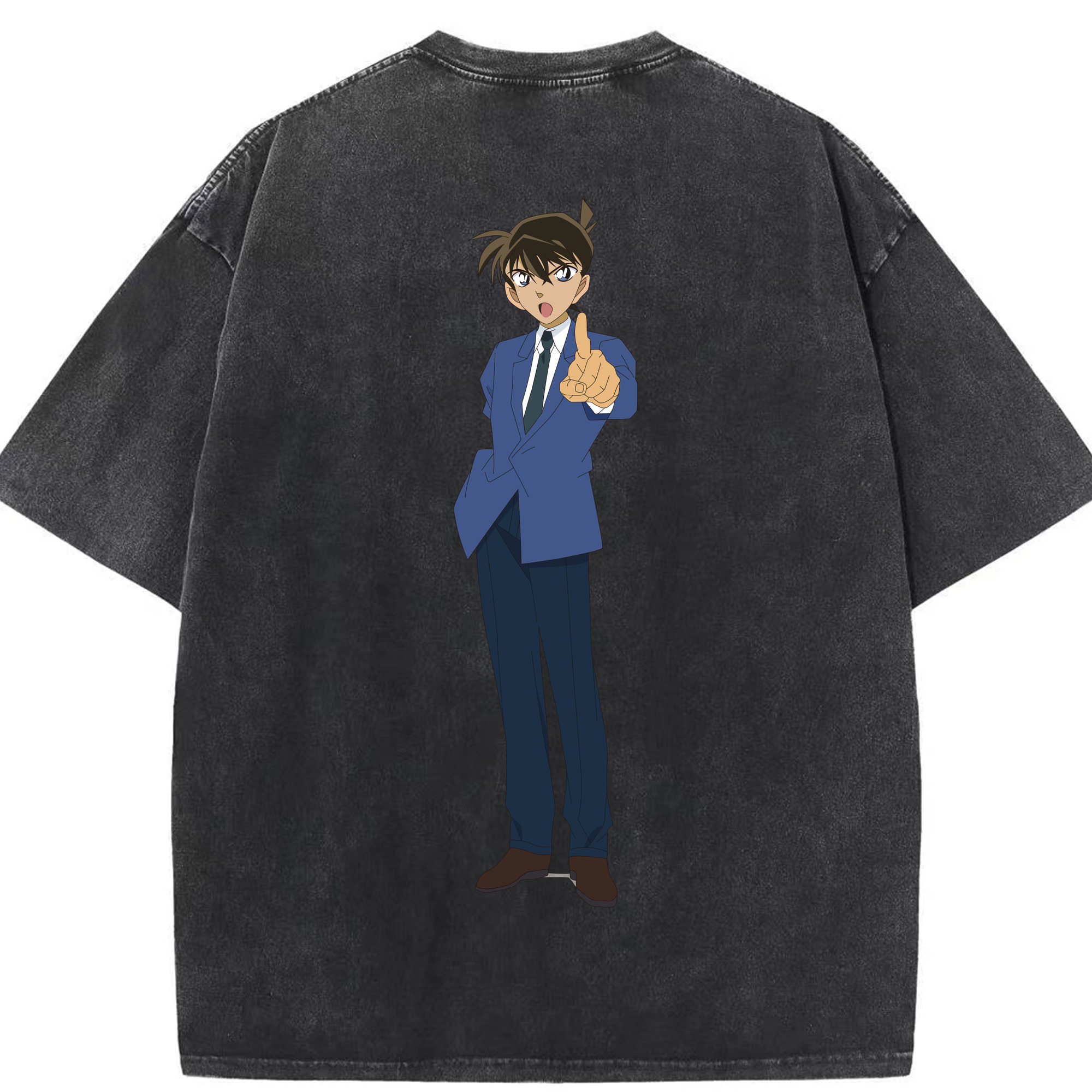 （画像用） 名探偵コナン 江戸川 コナン Detective Conan Conan Edogawa 綿100% ヴィンテージ風 半袖Tシャツ（背面プリント）