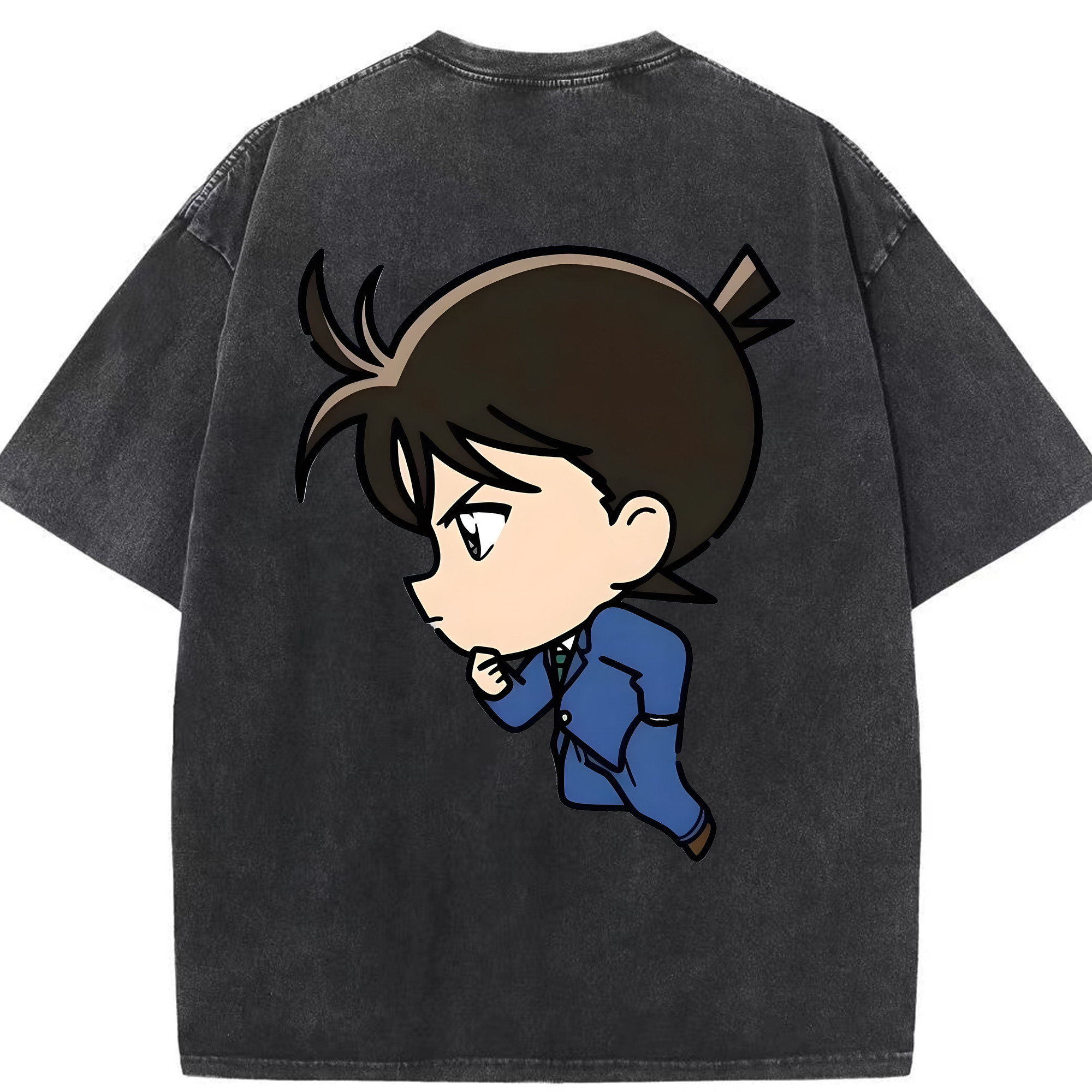 （画像用） 名探偵コナン 江戸川 コナン Detective Conan Conan Edogawa 綿100% ヴィンテージ風 半袖Tシャツ（背面プリント）