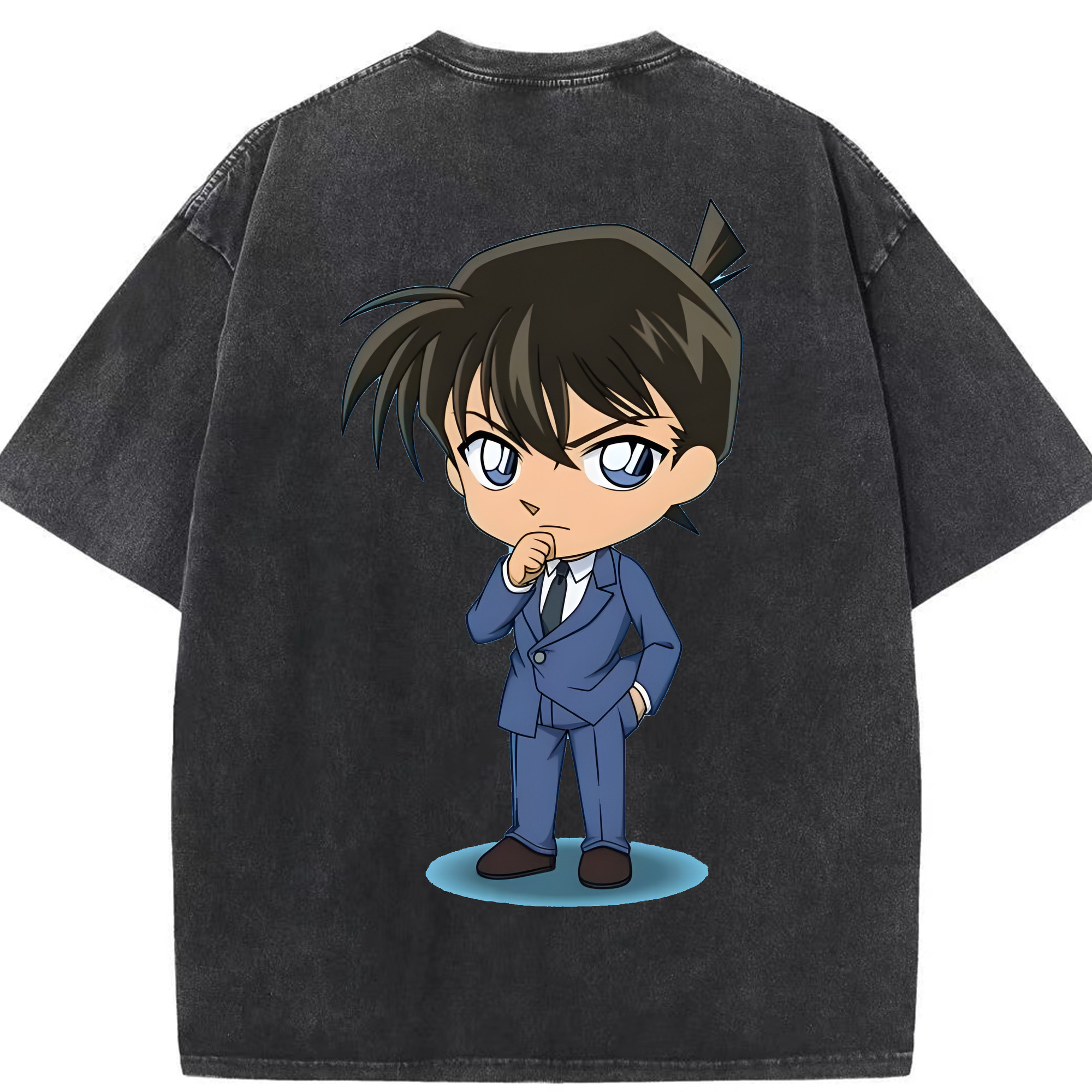 （画像用） 名探偵コナン 江戸川 コナン Detective Conan Conan Edogawa 綿100% ヴィンテージ風 半袖Tシャツ（背面プリント）