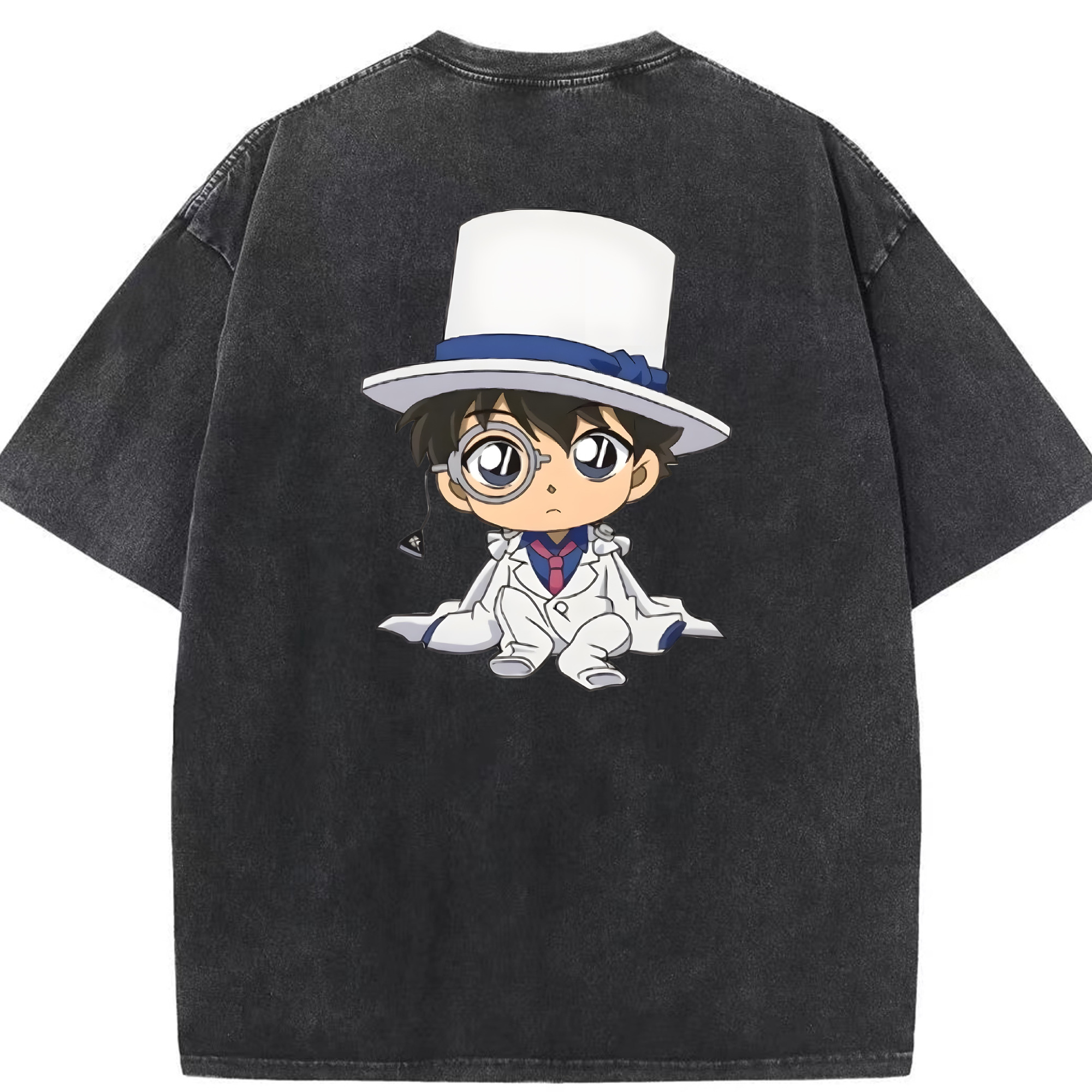 （画像用） 名探偵コナン くろば かいと Detective Conan Kuroba Kaito 綿100% ヴィンテージ風 半袖Tシャツ（背面プリント）