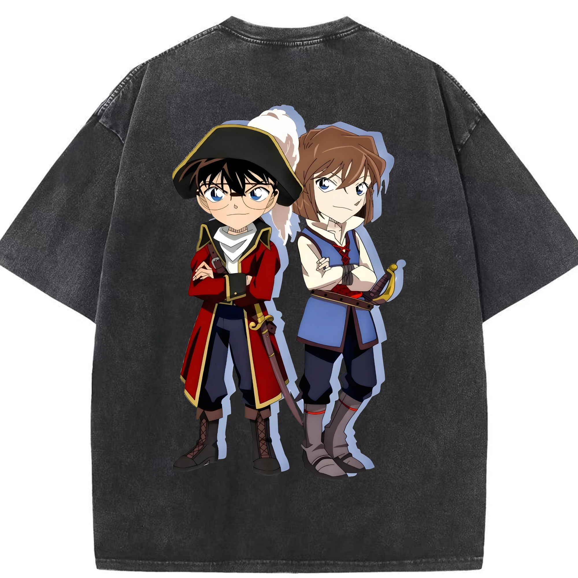 （画像用） 名探偵コナン 灰原 哀 はいばら あい Detective Conan Anita Hailey、Vi Graythorn Haibara Ai 綿100% ヴィンテージ風 半袖Tシャツ（背面プリント）
