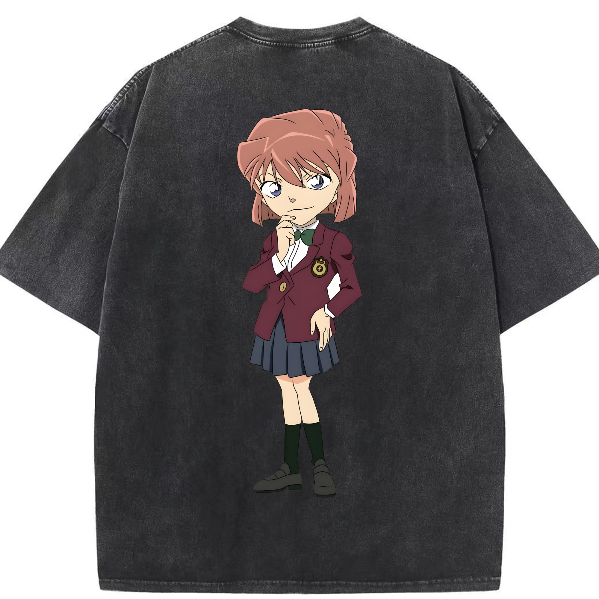 （画像用） 名探偵コナン 灰原 哀 はいばら あい Detective Conan Anita Hailey、Vi Graythorn Haibara Ai 綿100% ヴィンテージ風 半袖Tシャツ（背面プリント）