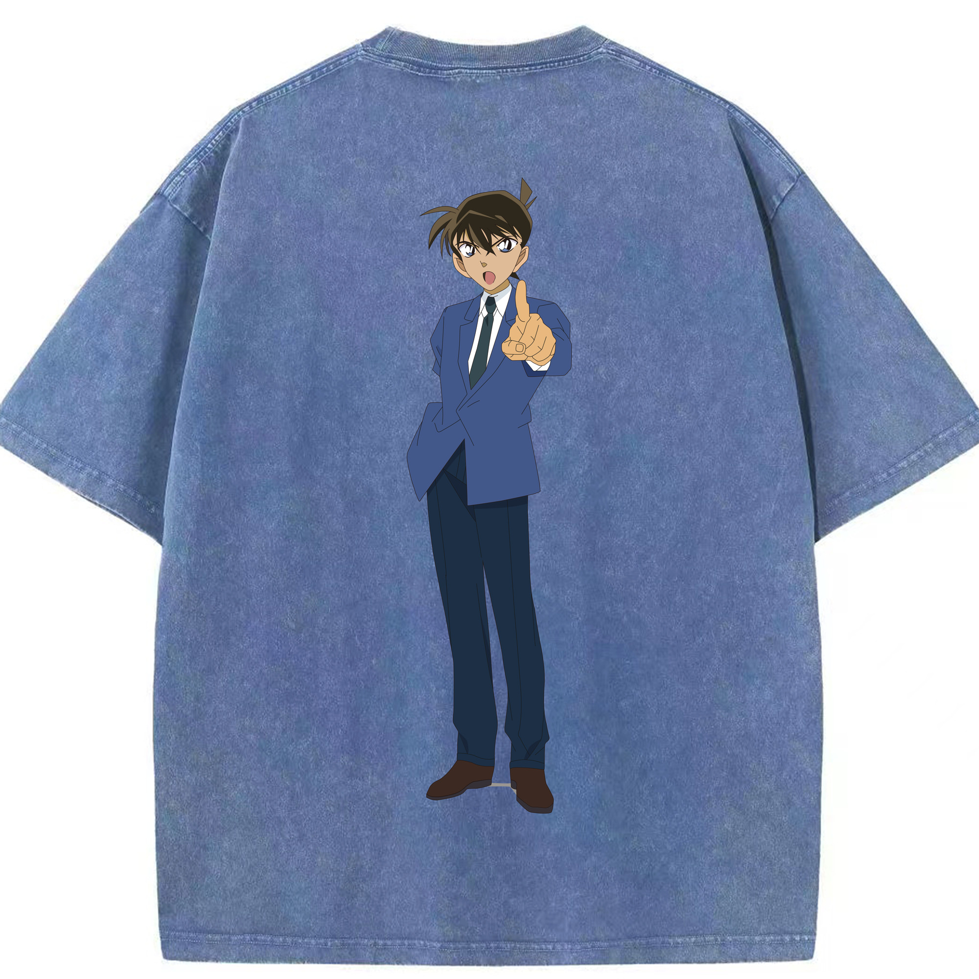 （画像用） 名探偵コナン 江戸川 コナン Detective Conan Conan Edogawa 綿100% ヴィンテージ風 半袖Tシャツ（背面プリント）
