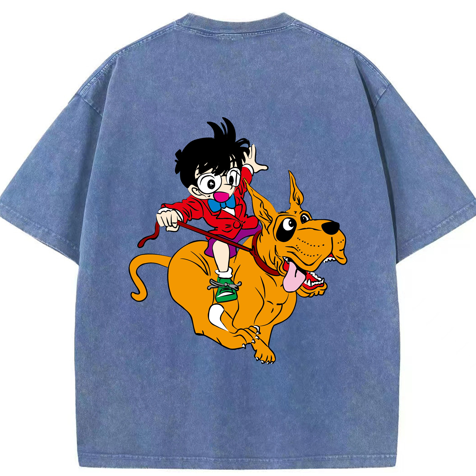 （画像用） 名探偵コナン 江戸川 コナン Detective Conan Conan Edogawa 綿100% ヴィンテージ風 半袖Tシャツ（背面プリント）