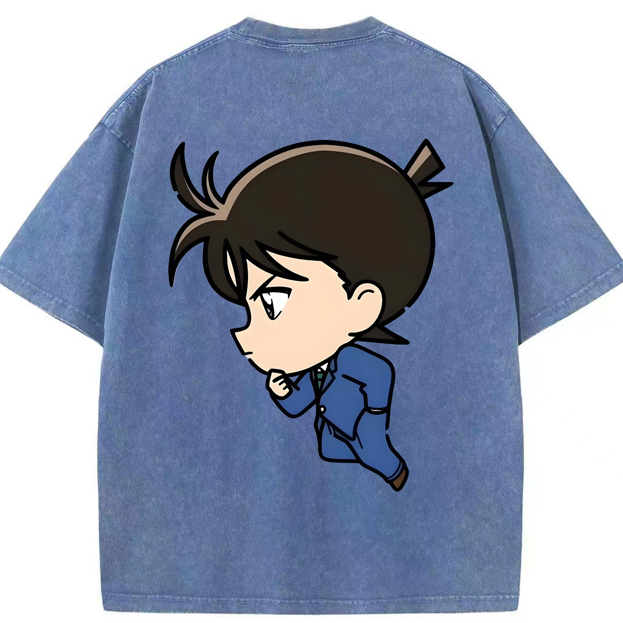 （画像用） 名探偵コナン 江戸川 コナン Detective Conan Conan Edogawa 綿100% ヴィンテージ風 半袖Tシャツ（背面プリント）