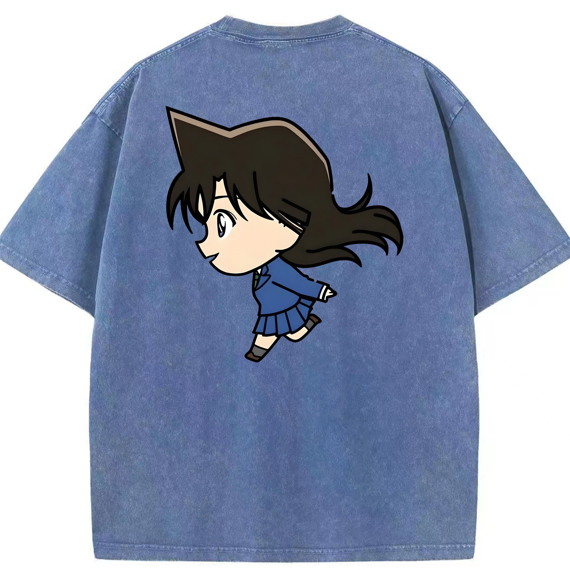 （画像用） 名探偵コナン 毛利 蘭 もうり らん、モーリ ラン Detective Conan Rachel Moore 綿100% ヴィンテージ風 半袖Tシャツ（背面プリント）