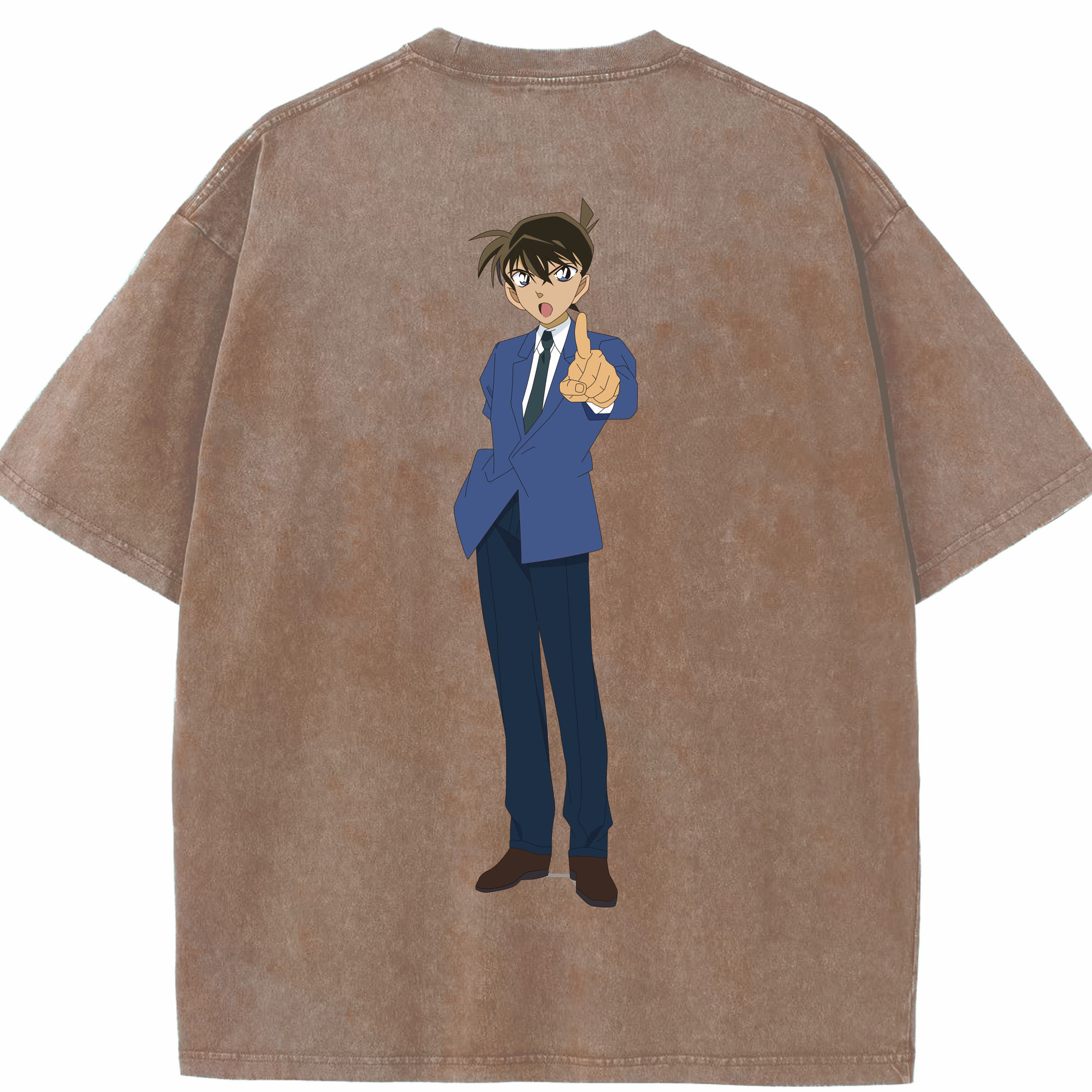 （画像用） 名探偵コナン 江戸川 コナン Detective Conan Conan Edogawa 綿100% ヴィンテージ風 半袖Tシャツ（背面プリント）