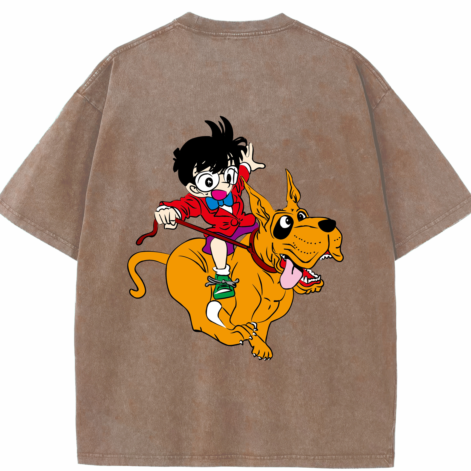 （画像用） 名探偵コナン 江戸川 コナン Detective Conan Conan Edogawa 綿100% ヴィンテージ風 半袖Tシャツ（背面プリント）