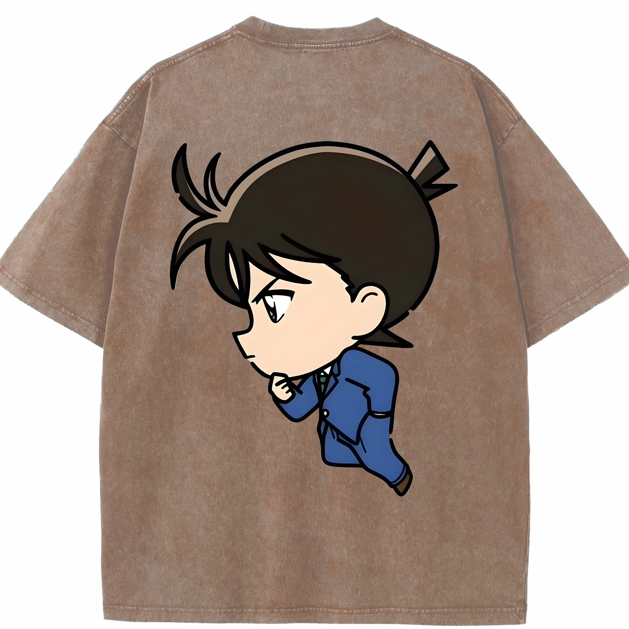 （画像用） 名探偵コナン 江戸川 コナン Detective Conan Conan Edogawa 綿100% ヴィンテージ風 半袖Tシャツ（背面プリント）