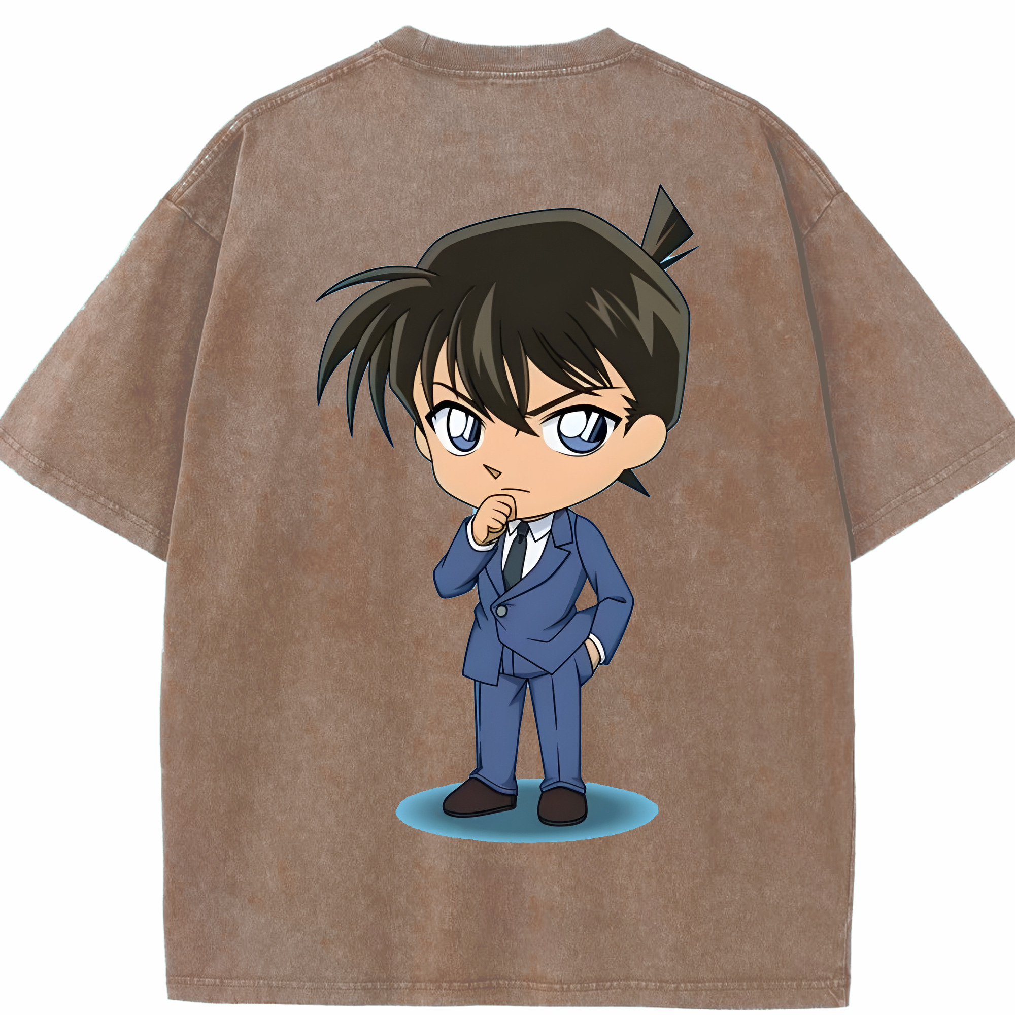（画像用） 名探偵コナン 江戸川 コナン Detective Conan Conan Edogawa 綿100% ヴィンテージ風 半袖Tシャツ（背面プリント）