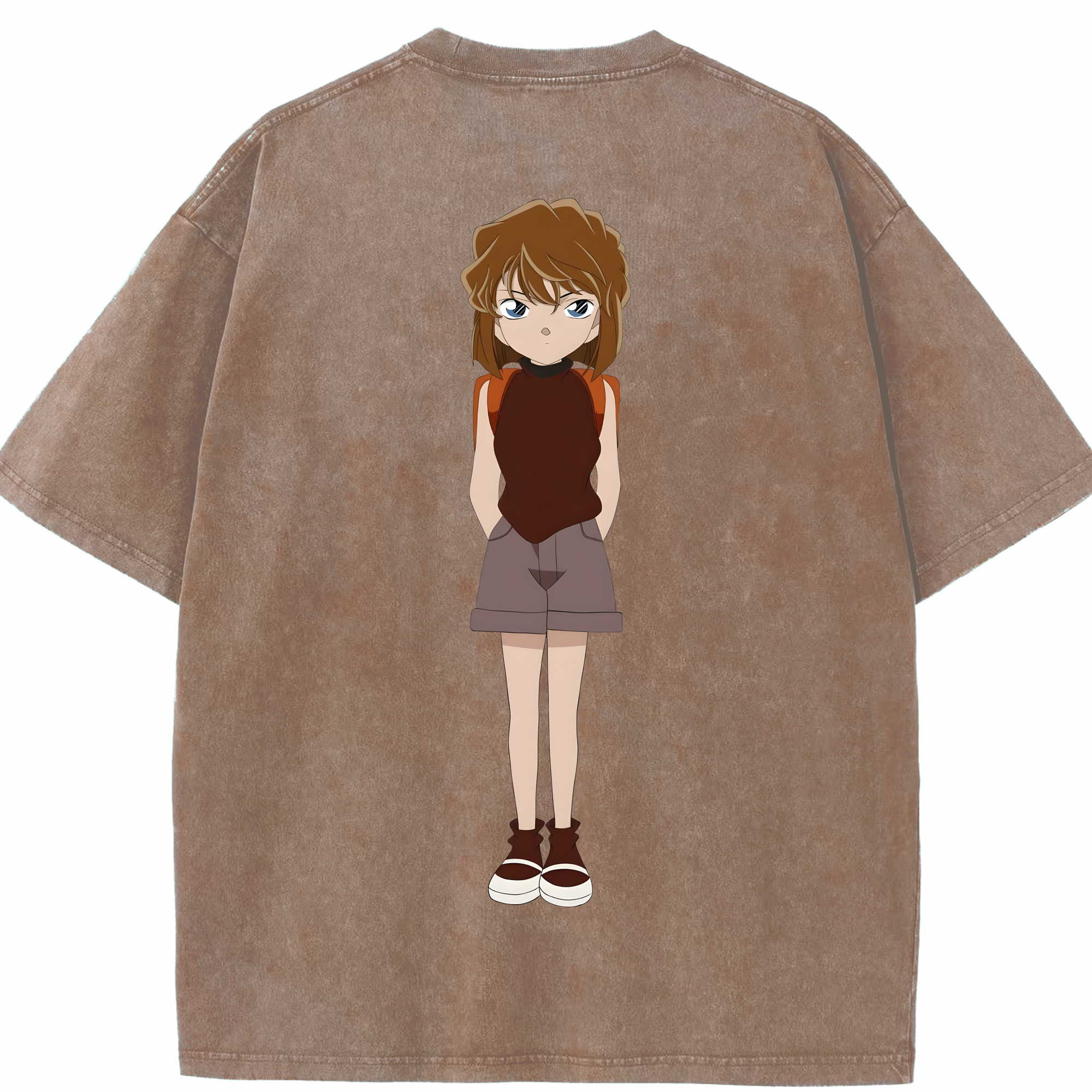 （画像用） 名探偵コナン 灰原 哀 はいばら あい Detective Conan Anita Hailey、Vi Graythorn Haibara Ai 綿100% ヴィンテージ風 半袖Tシャツ（背面プリント）