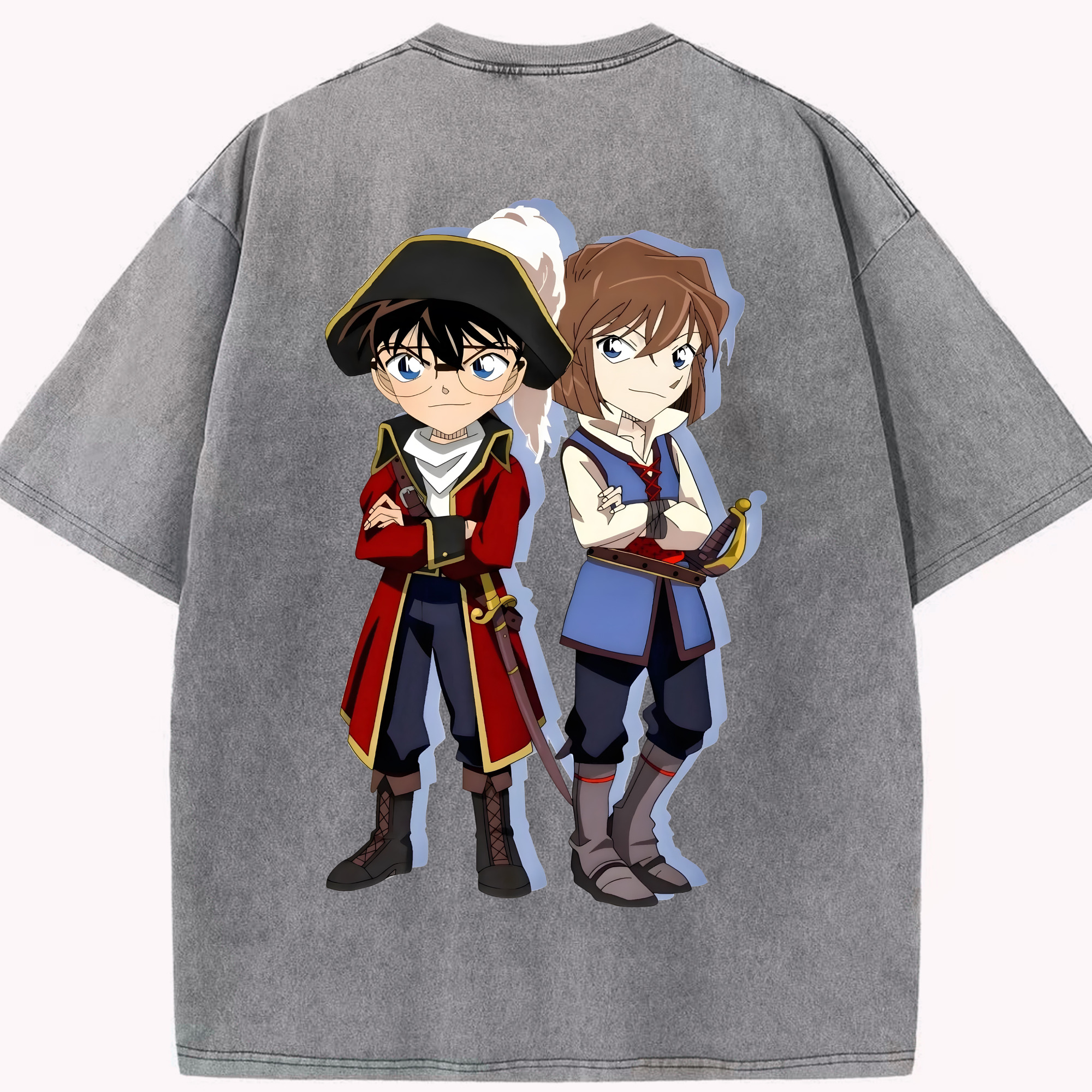 （画像用） 名探偵コナン 灰原 哀 はいばら あい Detective Conan Anita Hailey、Vi Graythorn Haibara Ai 綿100% ヴィンテージ風 半袖Tシャツ（背面プリント）