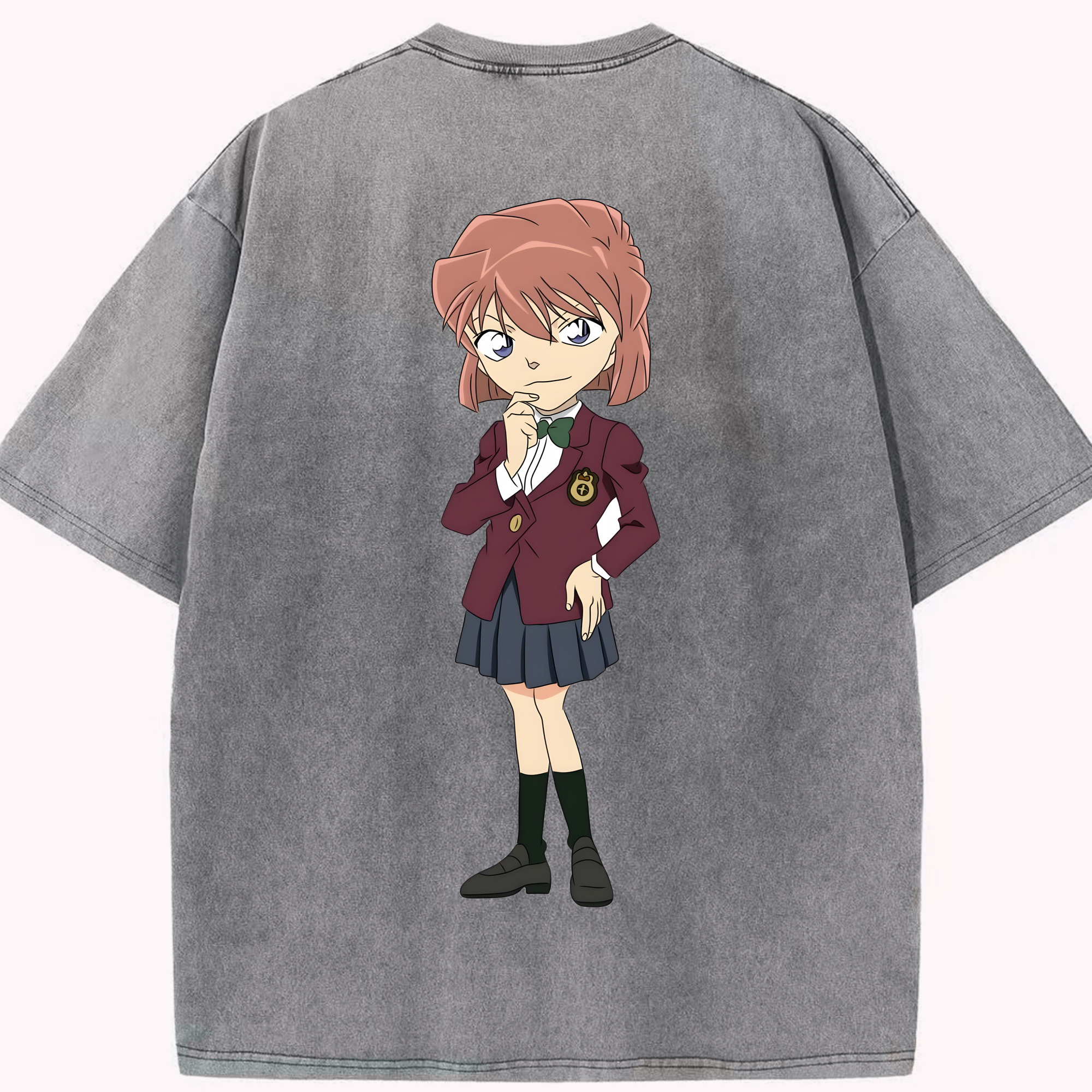 （画像用） 名探偵コナン 灰原 哀 はいばら あい Detective Conan Anita Hailey、Vi Graythorn Haibara Ai 綿100% ヴィンテージ風 半袖Tシャツ（背面プリント）
