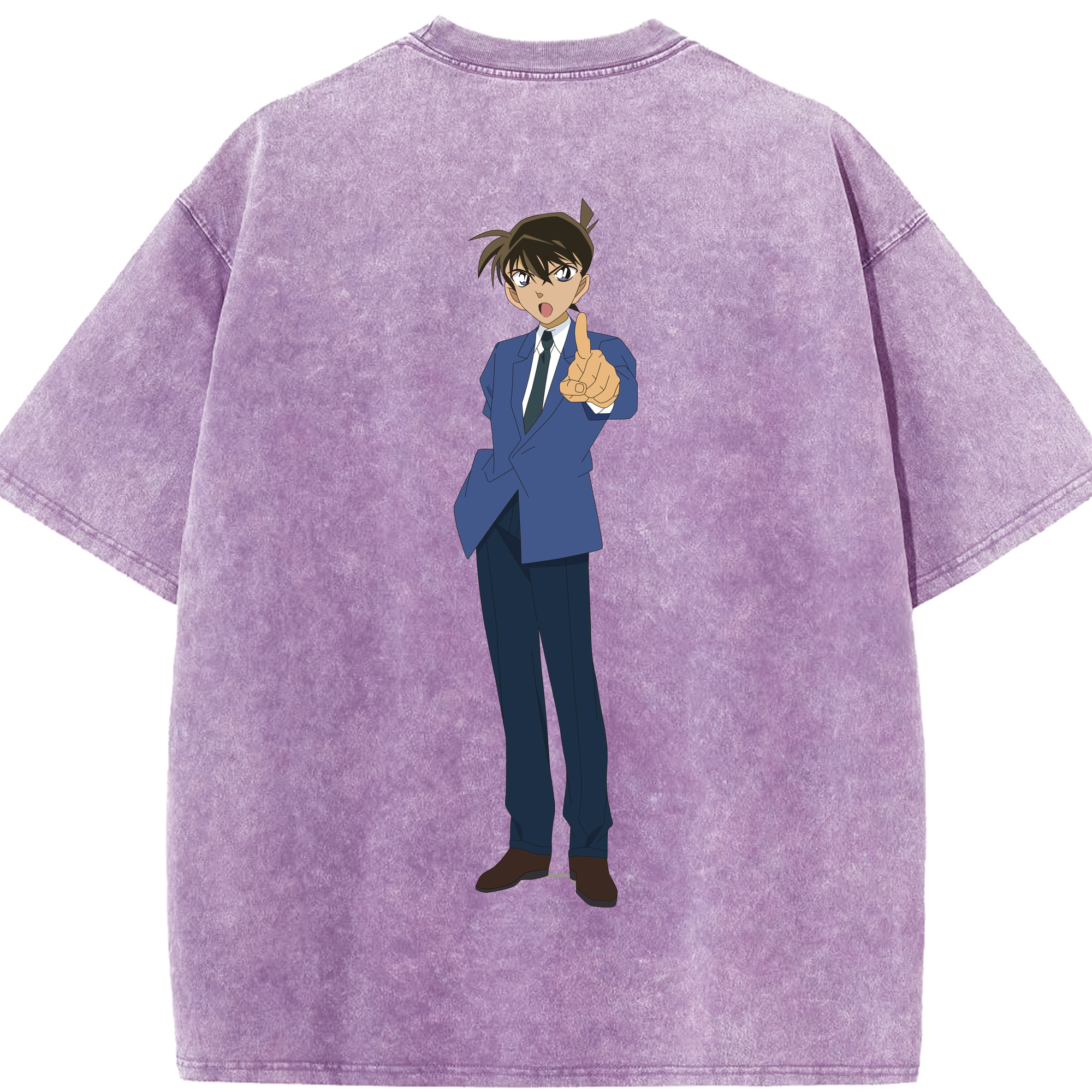 （画像用） 名探偵コナン 江戸川 コナン Detective Conan Conan Edogawa 綿100% ヴィンテージ風 半袖Tシャツ（背面プリント）