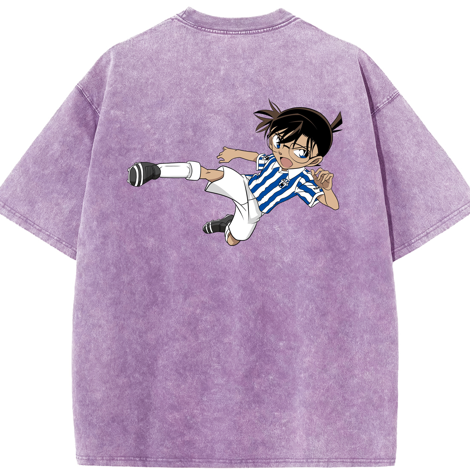 （画像用） 名探偵コナン 江戸川 コナン Detective Conan Conan Edogawa 綿100% ヴィンテージ風 半袖Tシャツ（背面プリント）