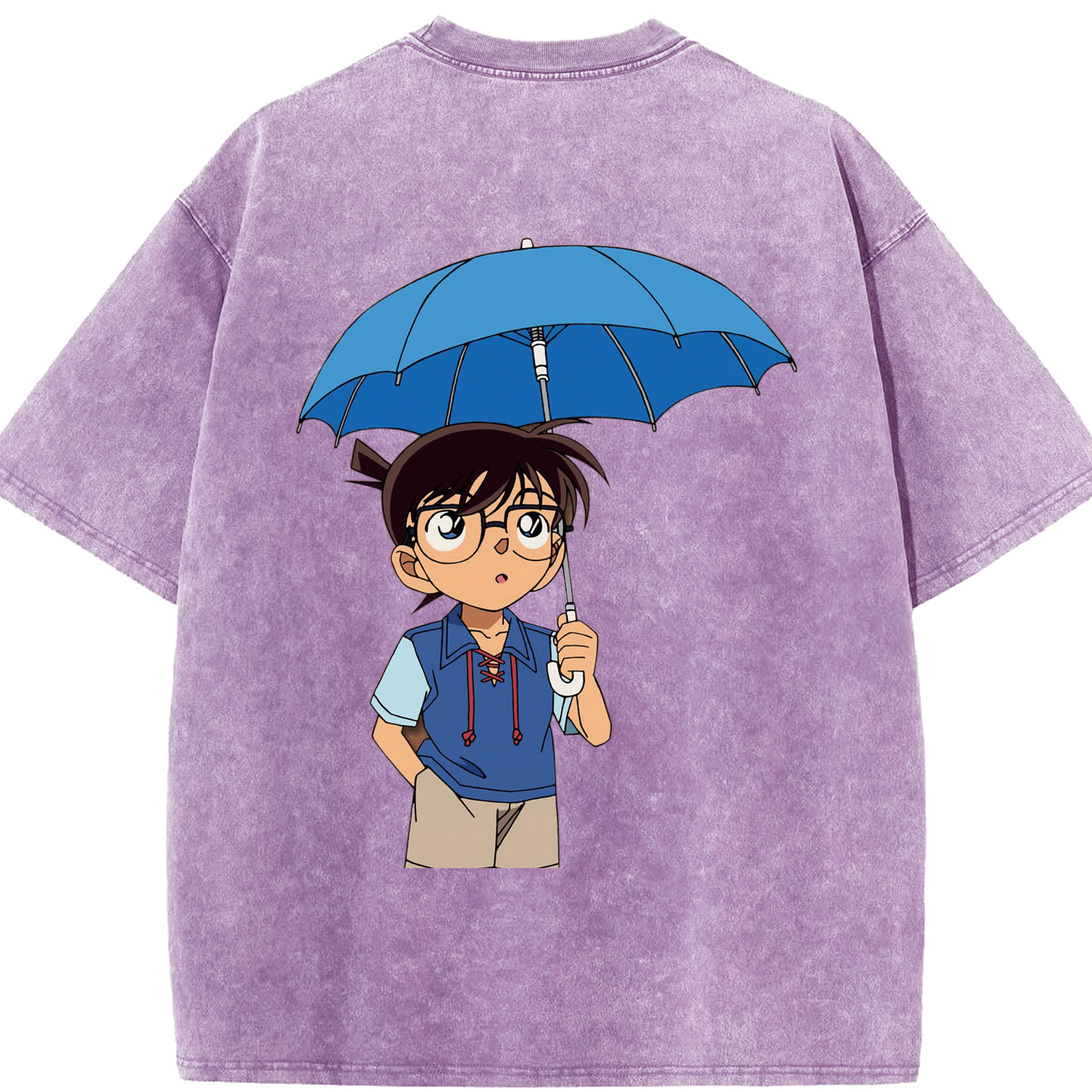 （画像用） 名探偵コナン 江戸川 コナン Detective Conan Conan Edogawa 綿100% ヴィンテージ風 半袖Tシャツ（背面プリント）