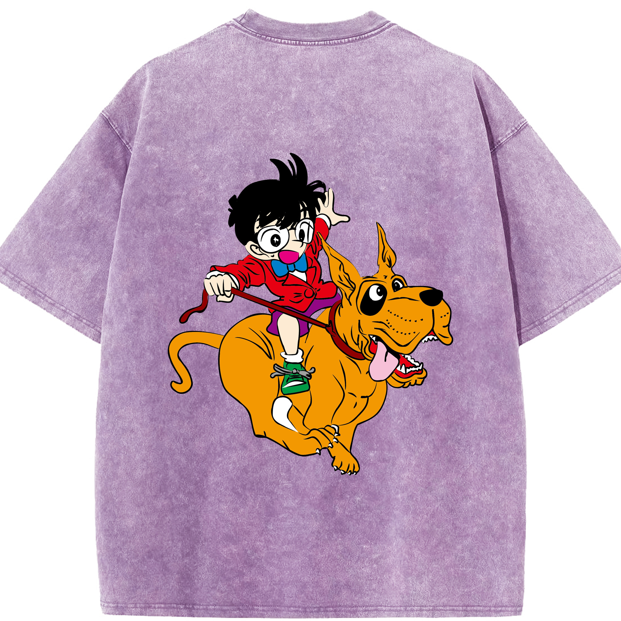 （画像用） 名探偵コナン 江戸川 コナン Detective Conan Conan Edogawa 綿100% ヴィンテージ風 半袖Tシャツ（背面プリント）