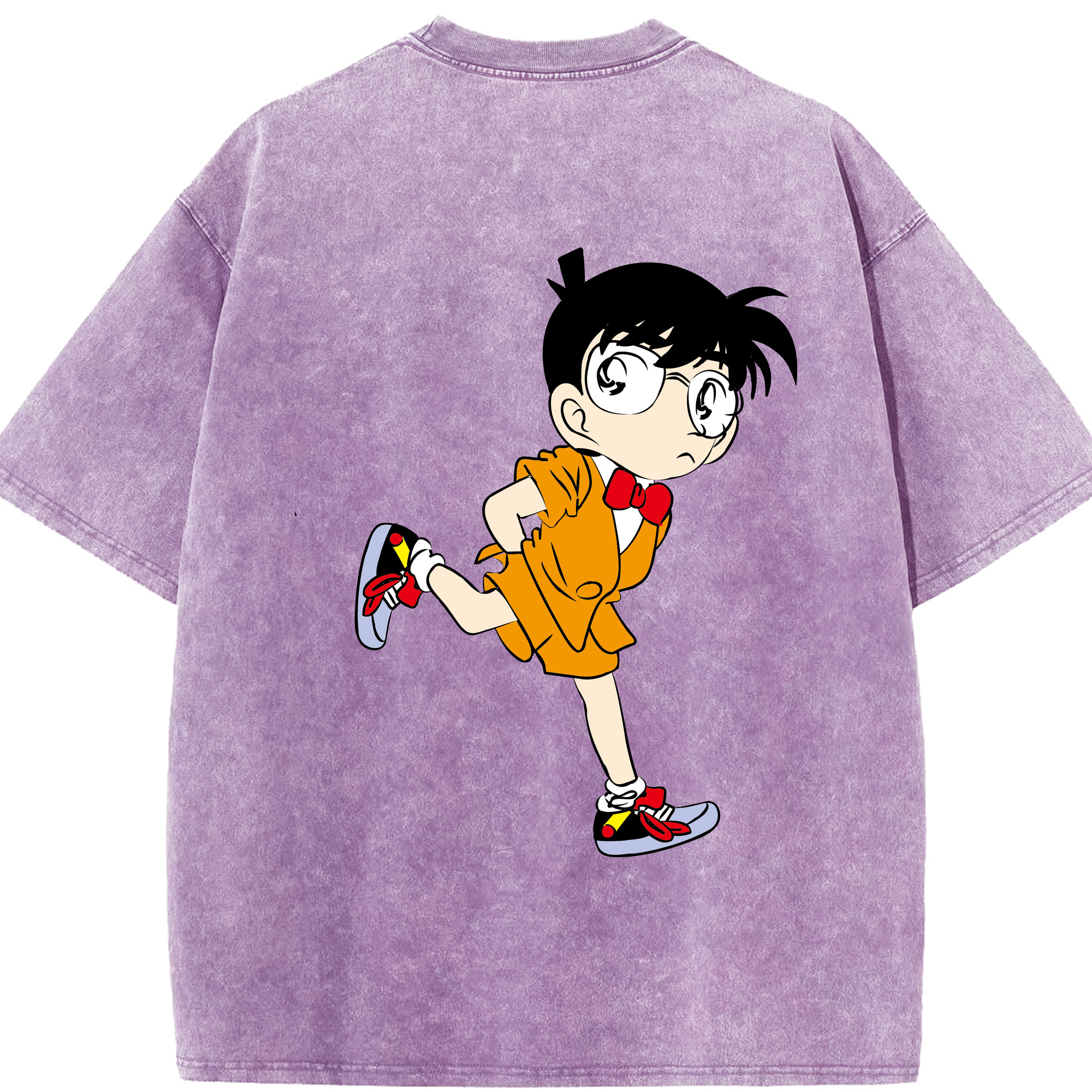 （画像用） 名探偵コナン 江戸川 コナン Detective Conan Conan Edogawa 綿100% ヴィンテージ風 半袖Tシャツ（背面プリント）