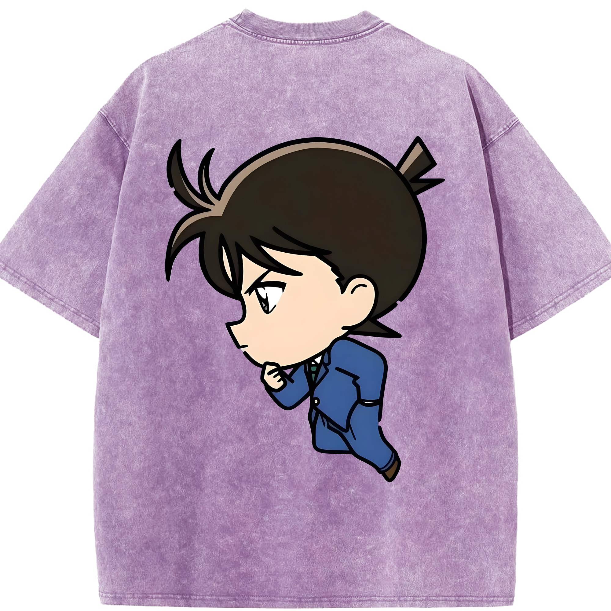 （画像用） 名探偵コナン 江戸川 コナン Detective Conan Conan Edogawa 綿100% ヴィンテージ風 半袖Tシャツ（背面プリント）