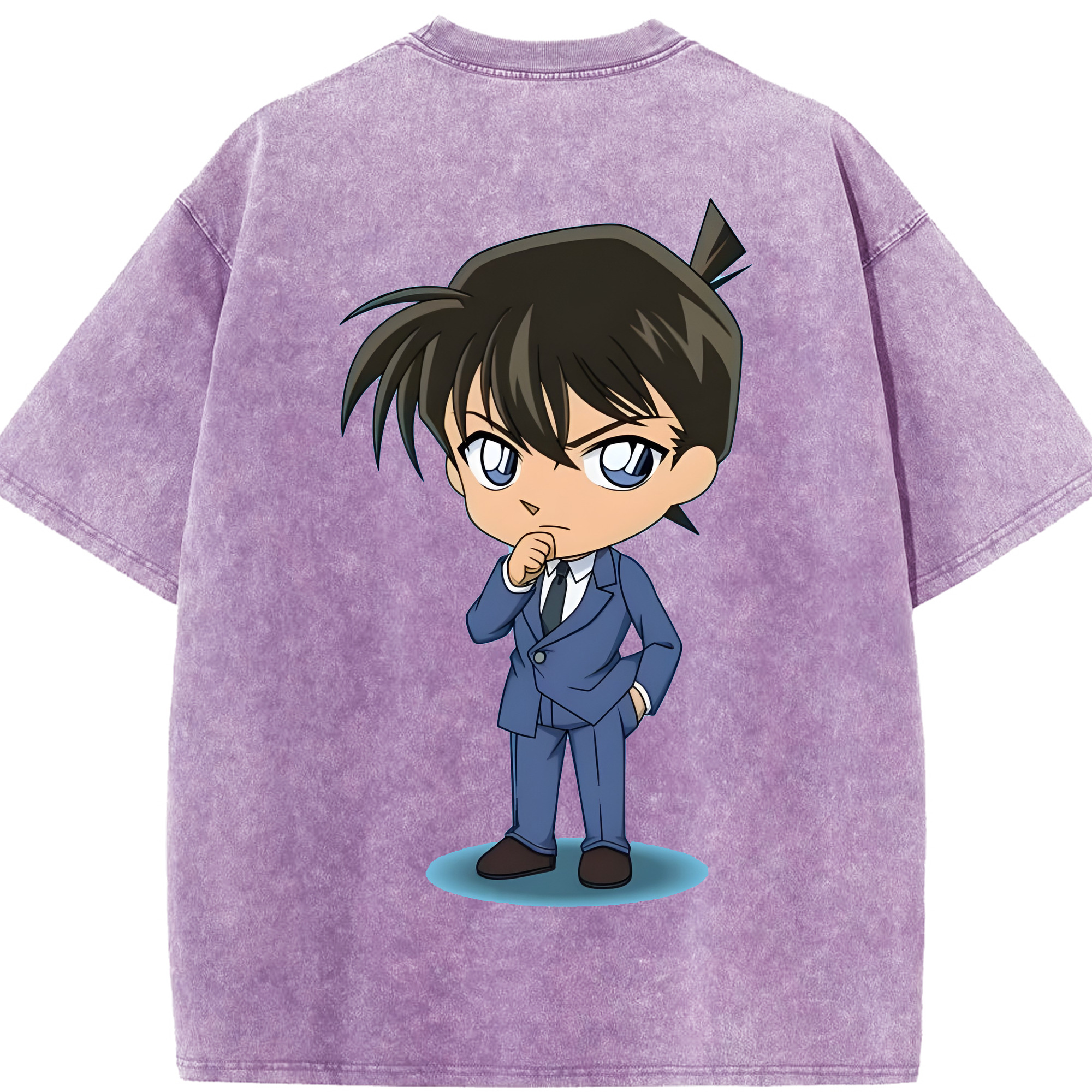 （画像用） 名探偵コナン 江戸川 コナン Detective Conan Conan Edogawa 綿100% ヴィンテージ風 半袖Tシャツ（背面プリント）