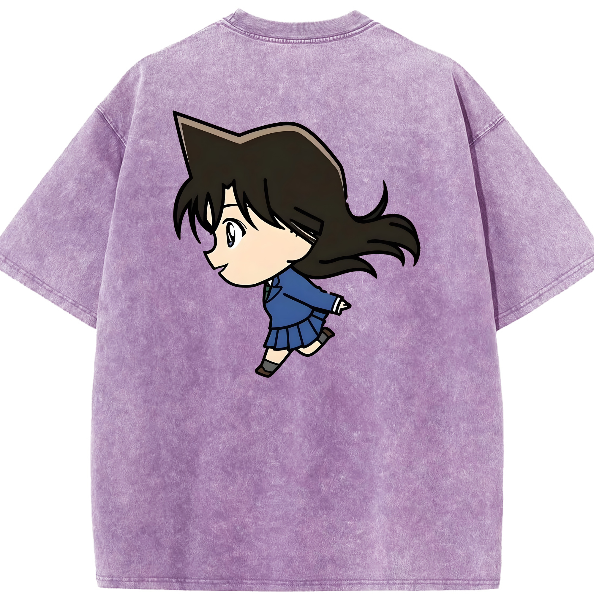 （画像用） 名探偵コナン 毛利 蘭 もうり らん、モーリ ラン Detective Conan Rachel Moore 綿100% ヴィンテージ風 半袖Tシャツ（背面プリント）