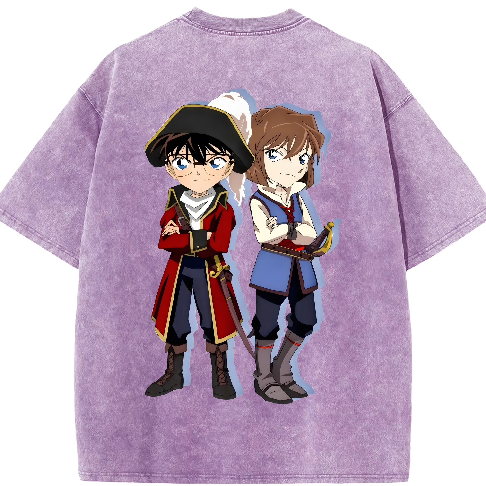（画像用） 名探偵コナン 灰原 哀 はいばら あい Detective Conan Anita Hailey、Vi Graythorn Haibara Ai 綿100% ヴィンテージ風 半袖Tシャツ（背面プリント）