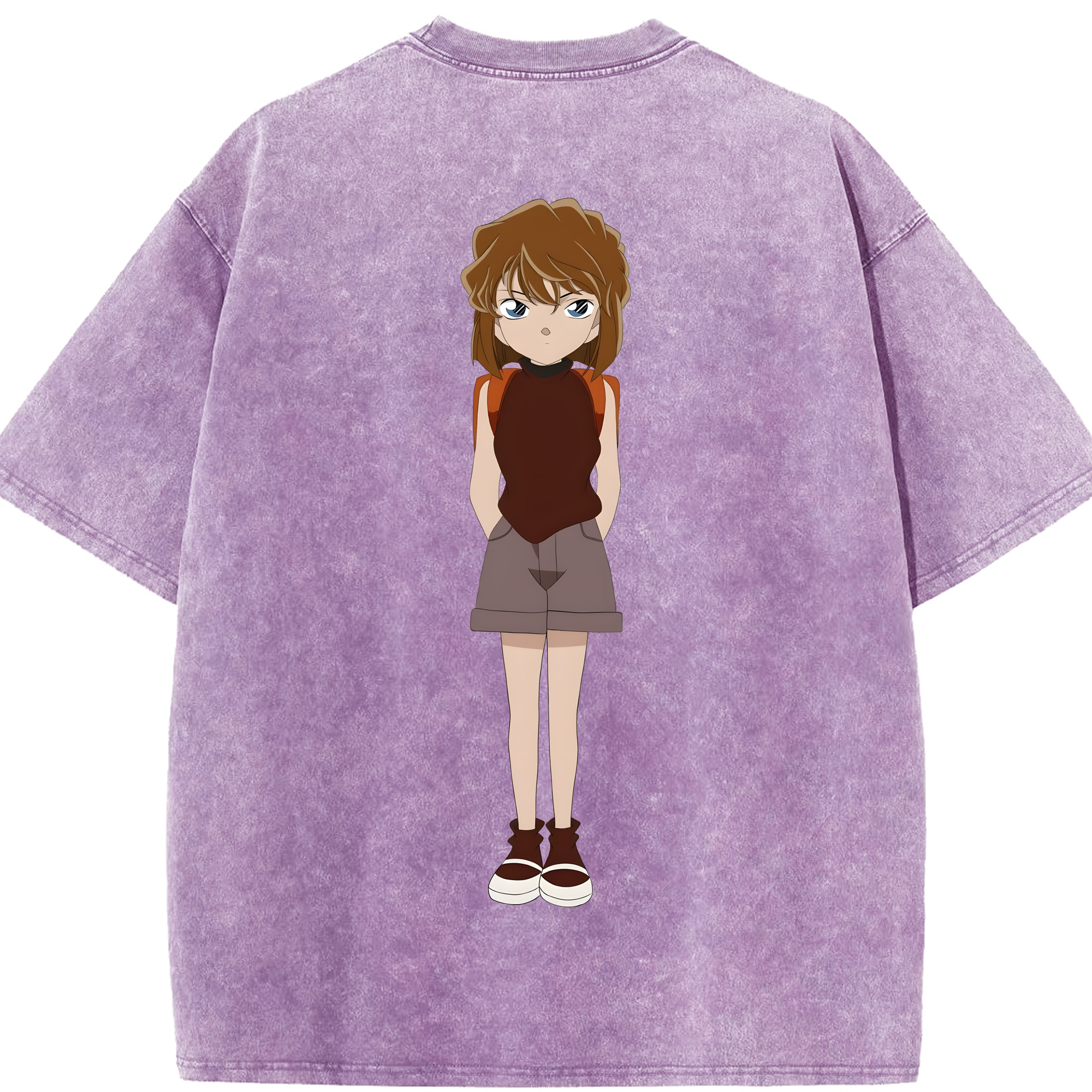 （画像用） 名探偵コナン 灰原 哀 はいばら あい Detective Conan Anita Hailey、Vi Graythorn Haibara Ai 綿100% ヴィンテージ風 半袖Tシャツ（背面プリント）