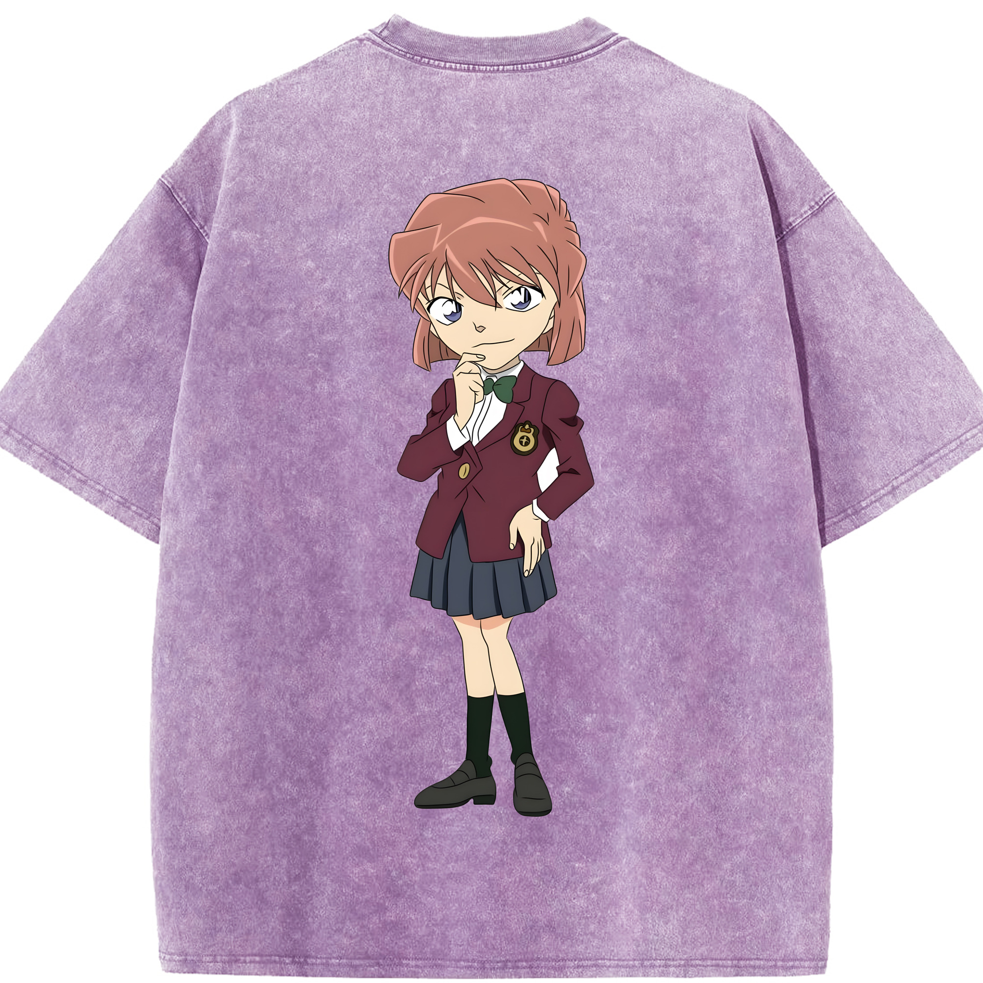 （画像用） 名探偵コナン 灰原 哀 はいばら あい Detective Conan Anita Hailey、Vi Graythorn Haibara Ai 綿100% ヴィンテージ風 半袖Tシャツ（背面プリント）