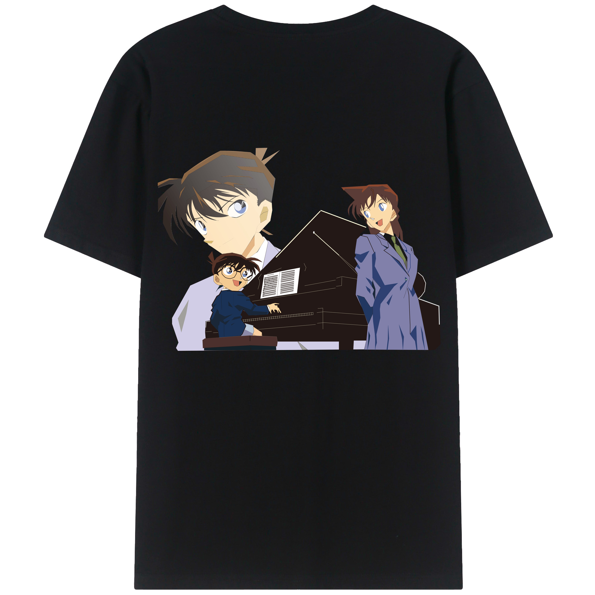 （画像用） 名探偵コナン 毛利 蘭 もうり らん、モーリ ラン Detective Conan Rachel Moore 綿100％ メンズ半袖Tシャツ（バックプリント） 通気性