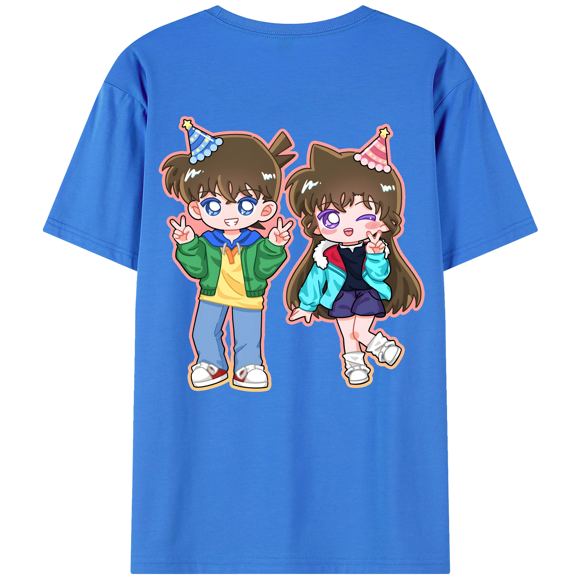 （画像用） 名探偵コナン 毛利 蘭 もうり らん、モーリ ラン Detective Conan Rachel Moore 綿100％ メンズ半袖Tシャツ（バックプリント） 通気性
