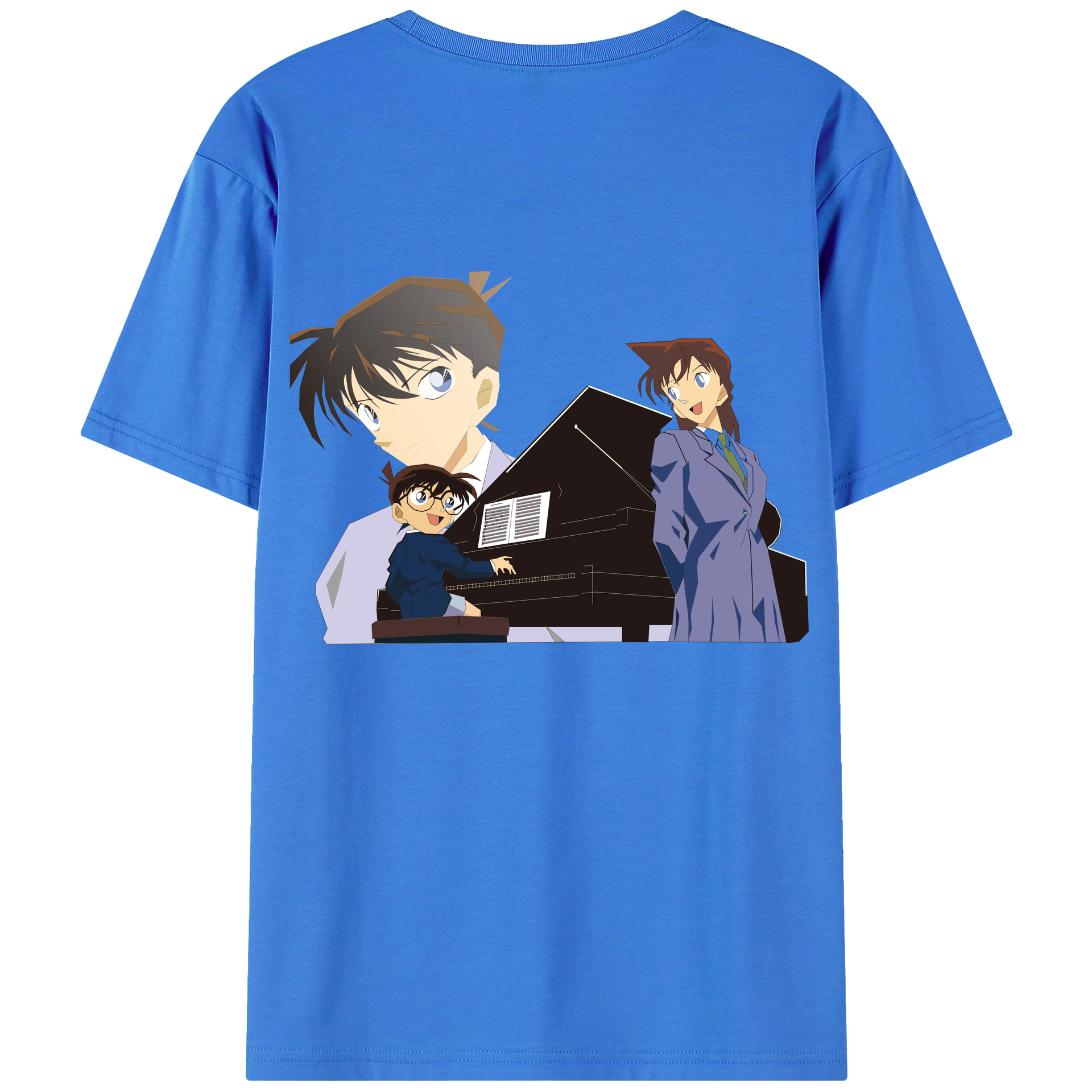 （画像用） 名探偵コナン 毛利 蘭 もうり らん、モーリ ラン Detective Conan Rachel Moore 綿100％ メンズ半袖Tシャツ（バックプリント） 通気性