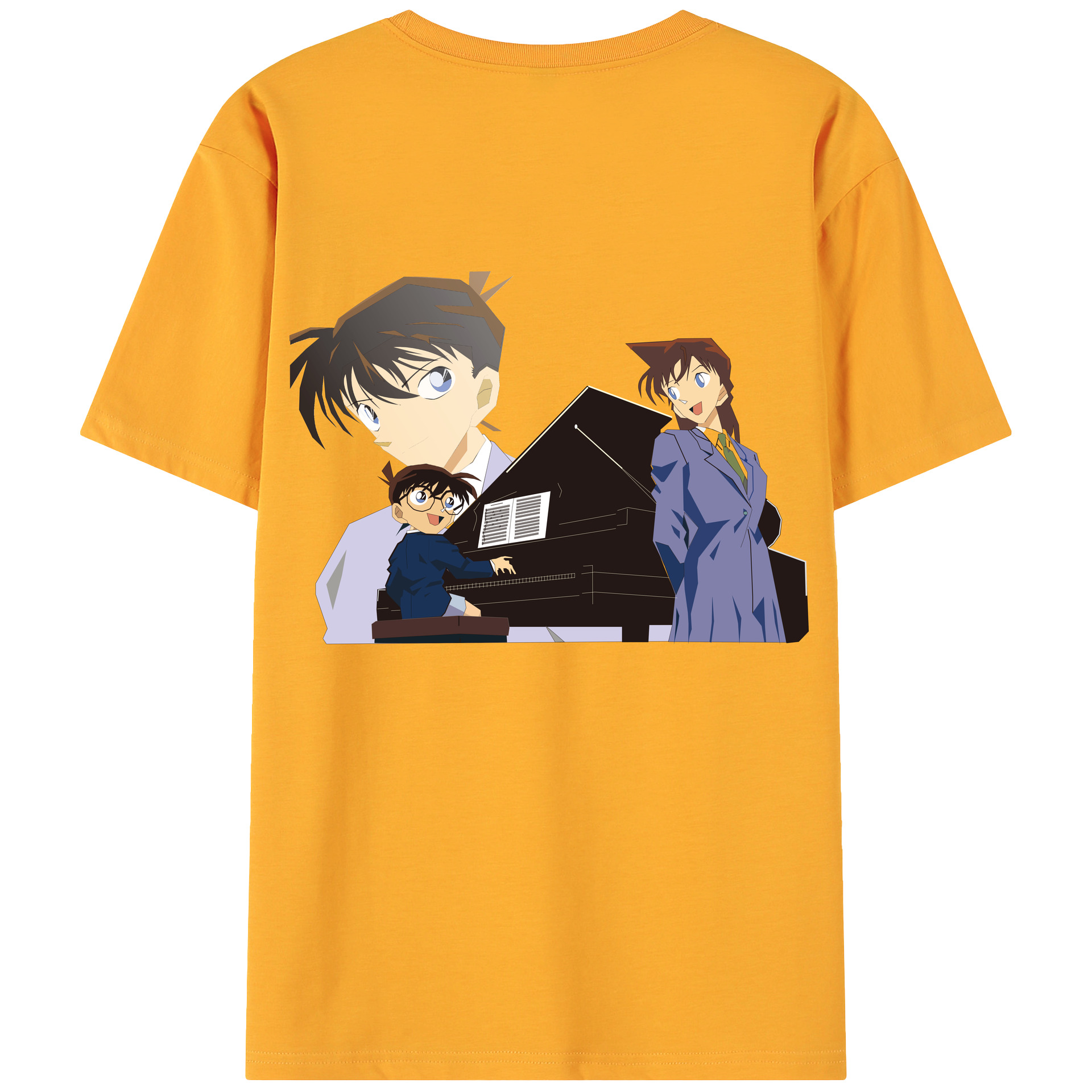 （画像用） 名探偵コナン 毛利 蘭 もうり らん、モーリ ラン Detective Conan Rachel Moore 綿100％ メンズ半袖Tシャツ（バックプリント） 通気性