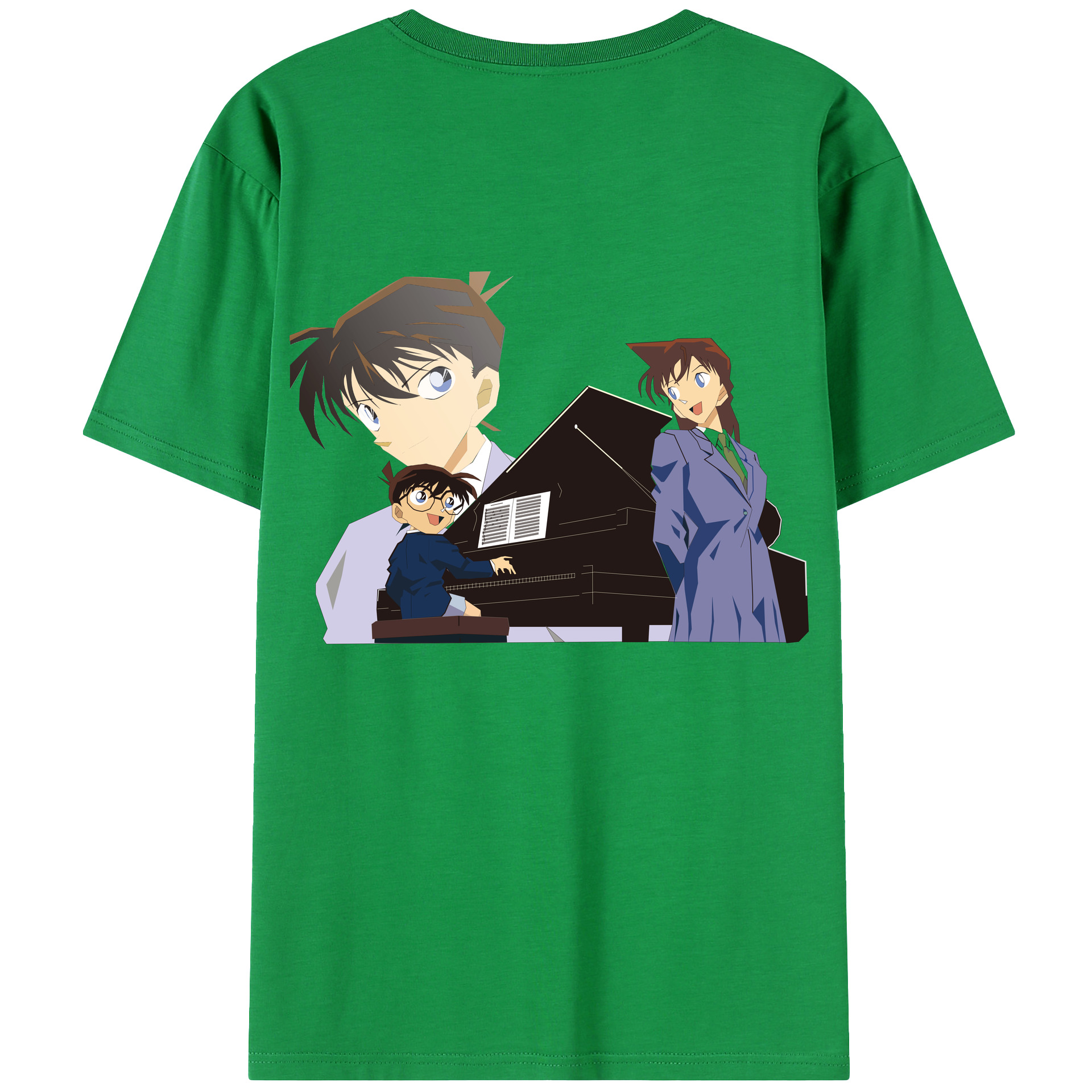 （画像用） 名探偵コナン 毛利 蘭 もうり らん、モーリ ラン Detective Conan Rachel Moore 綿100％ メンズ半袖Tシャツ（バックプリント） 通気性