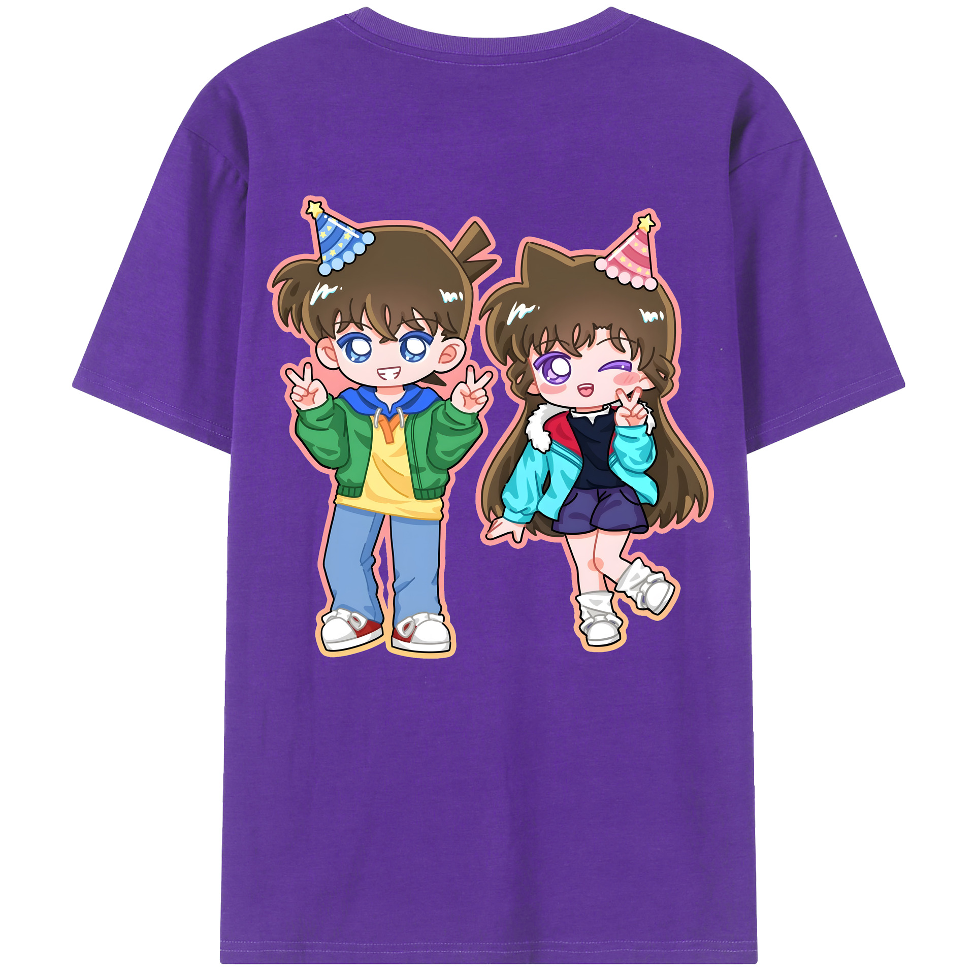 （画像用） 名探偵コナン 毛利 蘭 もうり らん、モーリ ラン Detective Conan Rachel Moore 綿100％ メンズ半袖Tシャツ（バックプリント） 通気性