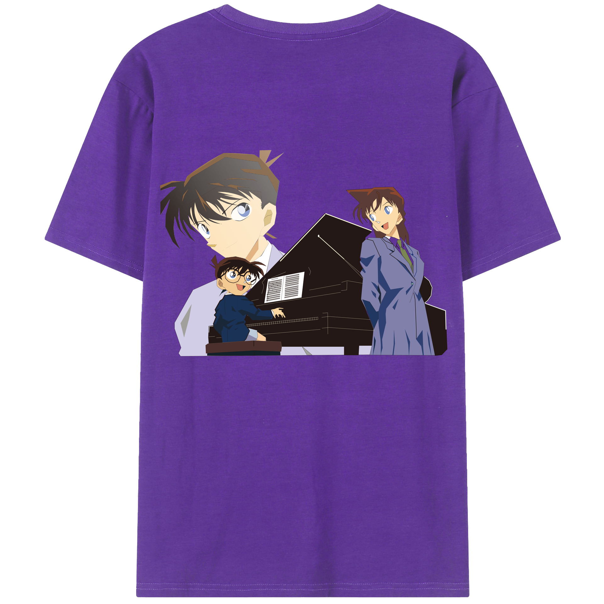 （画像用） 名探偵コナン 毛利 蘭 もうり らん、モーリ ラン Detective Conan Rachel Moore 綿100％ メンズ半袖Tシャツ（バックプリント） 通気性