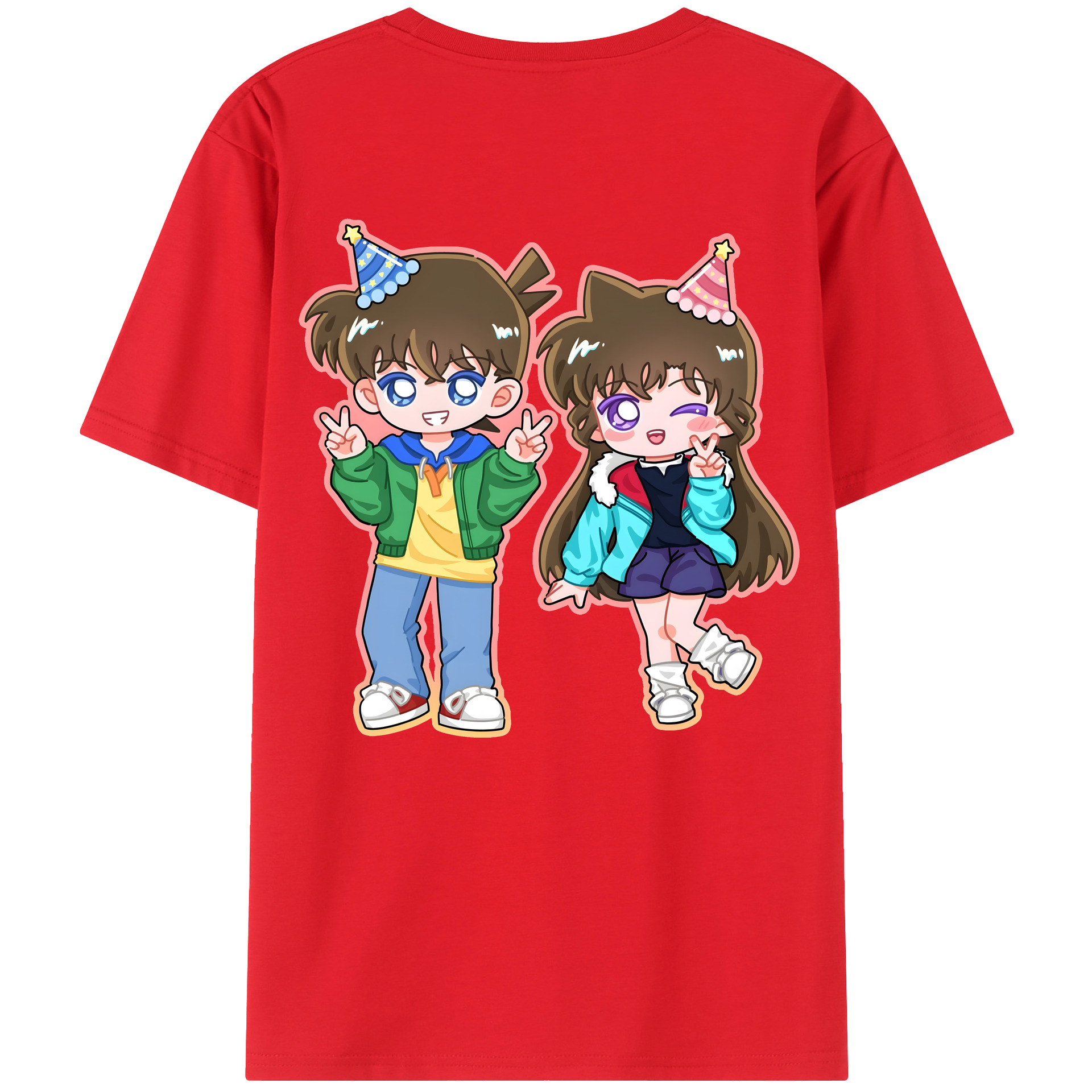 （画像用） 名探偵コナン 毛利 蘭 もうり らん、モーリ ラン Detective Conan Rachel Moore 綿100％ メンズ半袖Tシャツ（バックプリント） 通気性