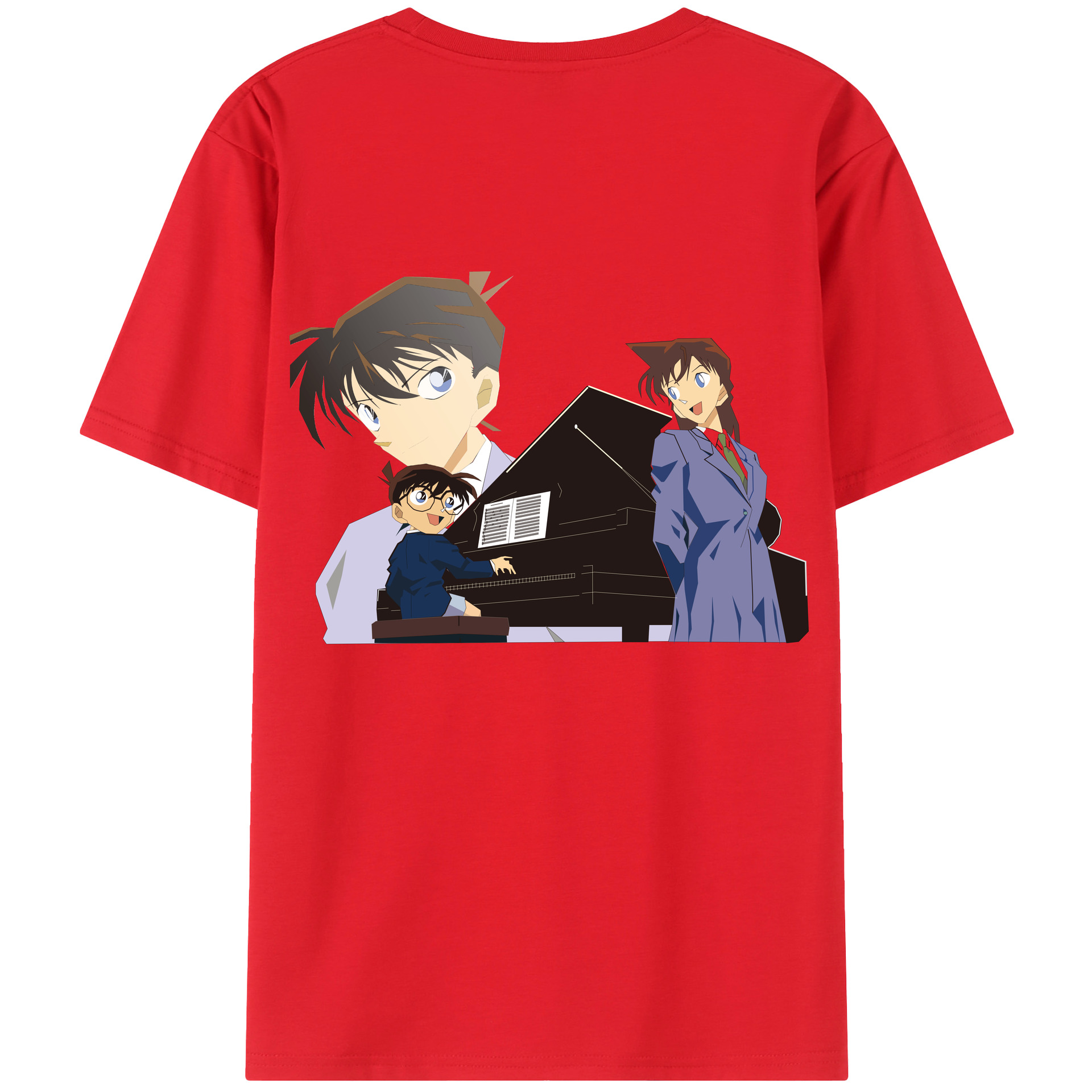 （画像用） 名探偵コナン 毛利 蘭 もうり らん、モーリ ラン Detective Conan Rachel Moore 綿100％ メンズ半袖Tシャツ（バックプリント） 通気性