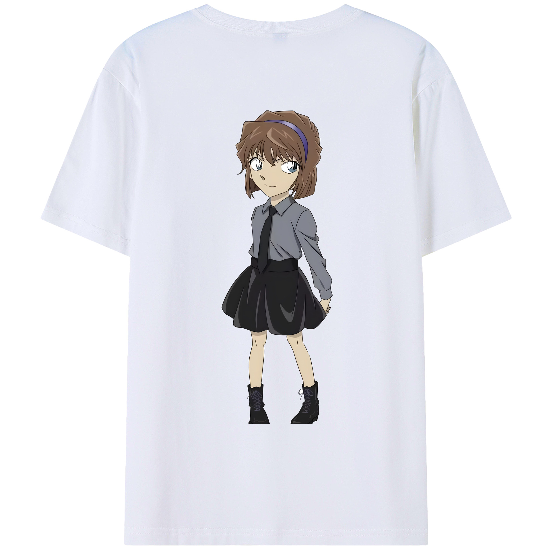 （画像用） 名探偵コナン 灰原 哀 はいばら あい Detective Conan Anita Hailey、Vi Graythorn Haibara Ai 綿100％ メンズ半袖Tシャツ（バックプリント） 通気性
